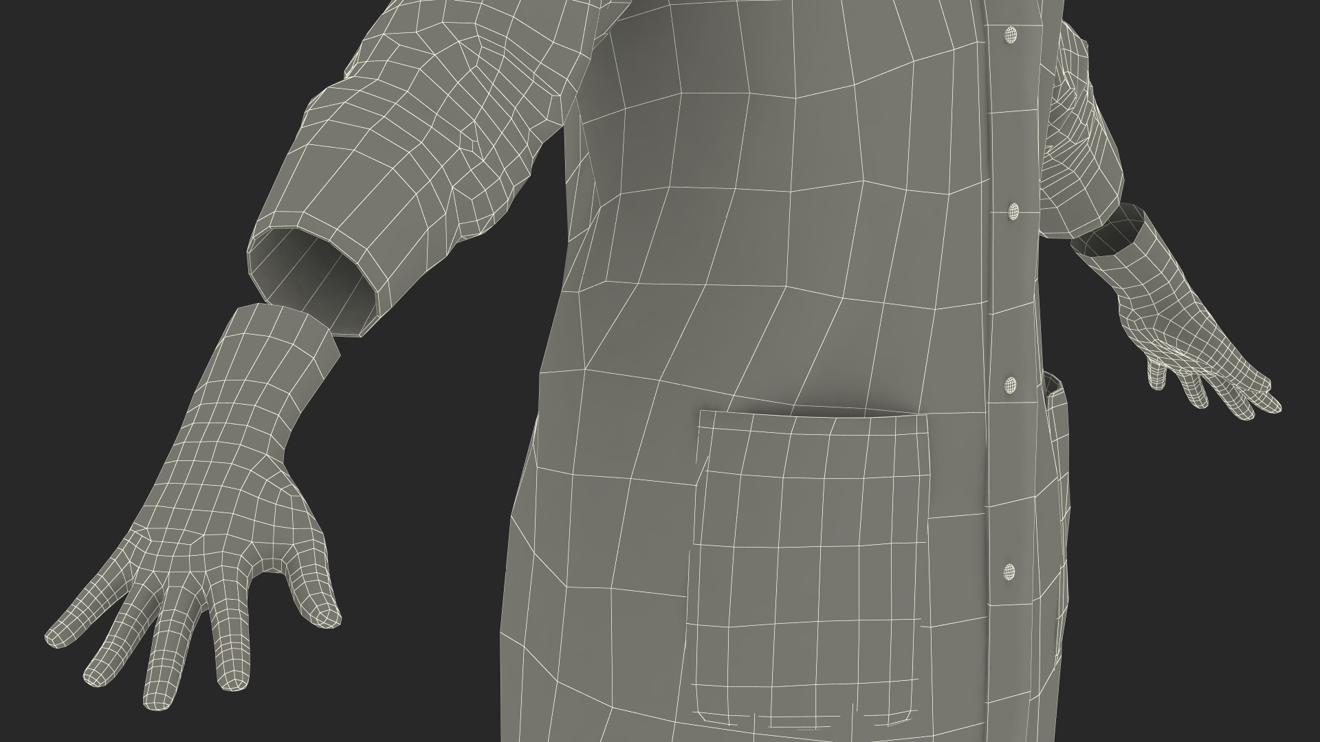 3D Female Medical Uniform Blood Stained
