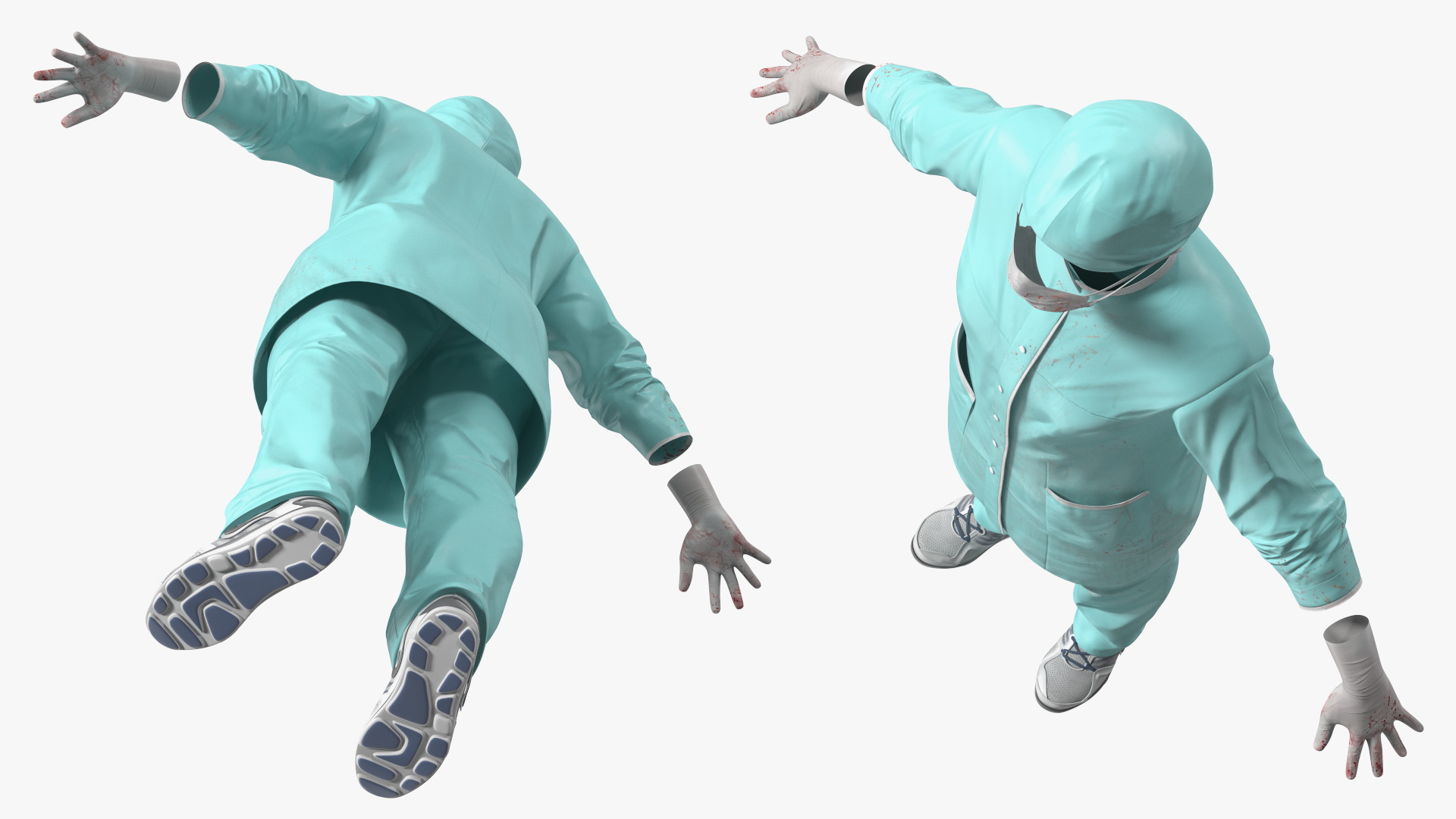 3D Female Medical Uniform Blood Stained
