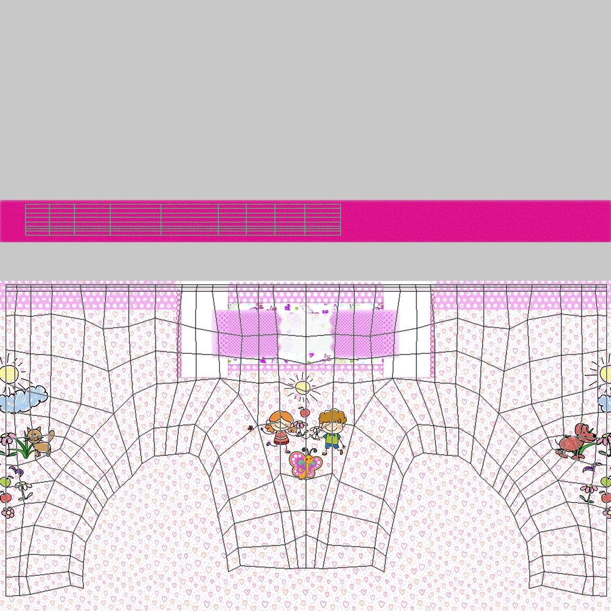 Baby Girl in Textile Playpen Fur Rigged 3D model