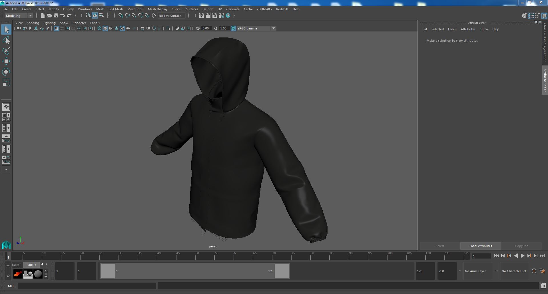Unisex Black Rain Jacket 3D model
