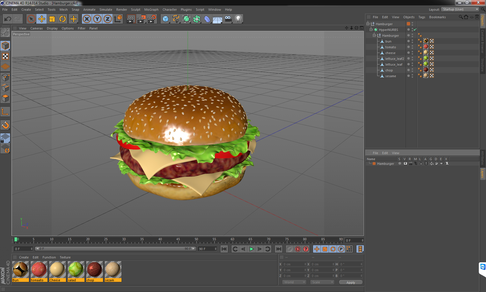 Hamburger 3D model