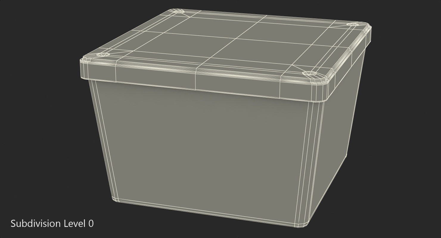 Empty Square Plastic Box 3D model