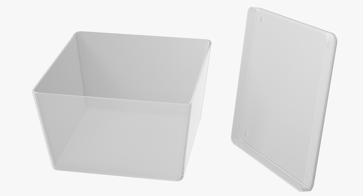 Empty Square Plastic Box 3D model