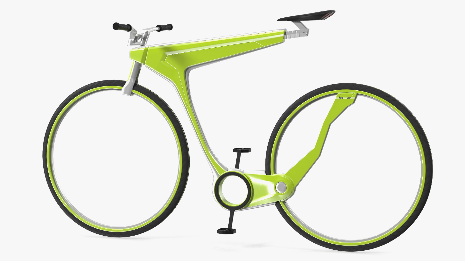 3D Futuristic Electric Bike Green Rigged for Maya