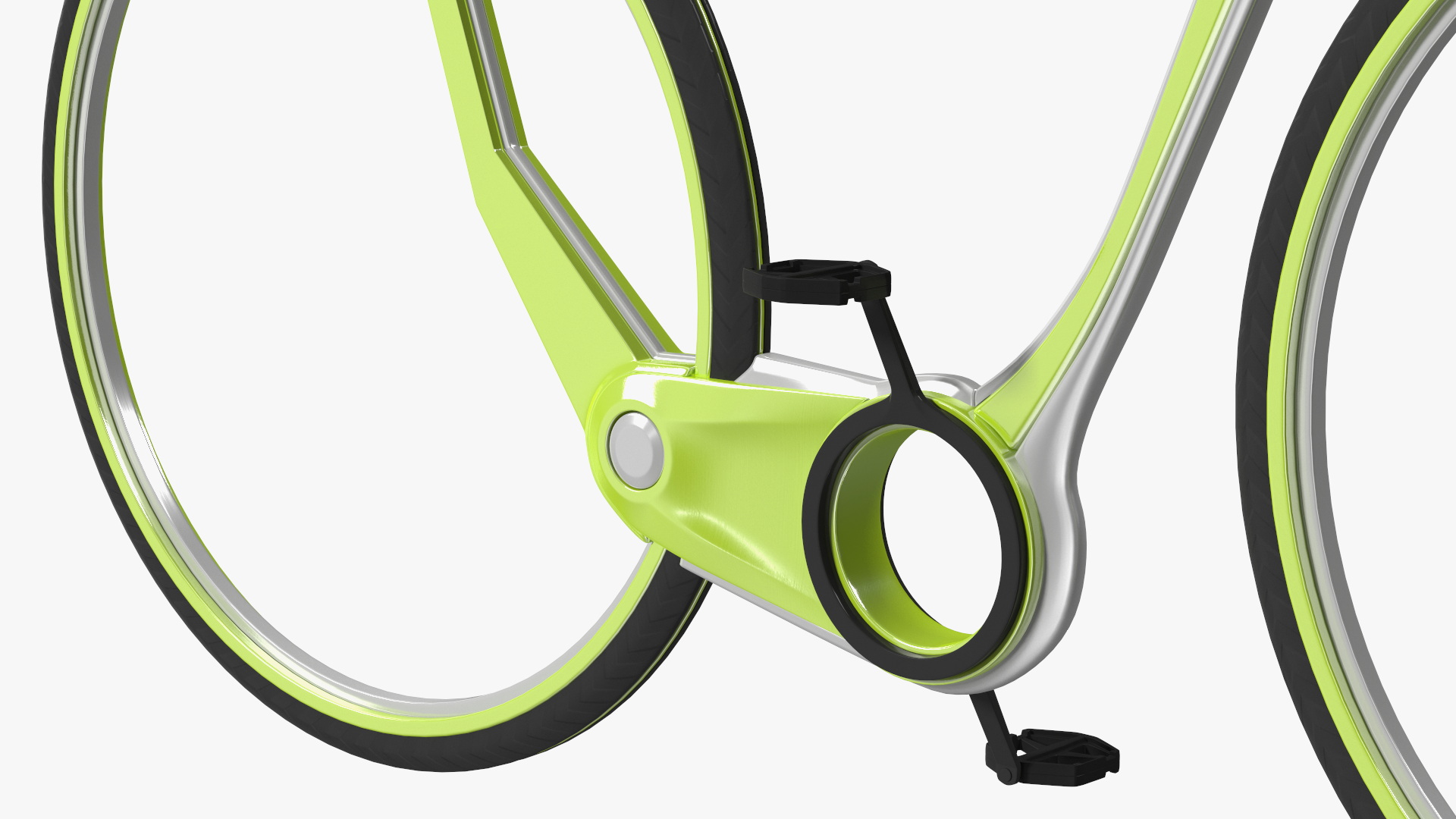 3D Futuristic Electric Bike Green Rigged for Maya
