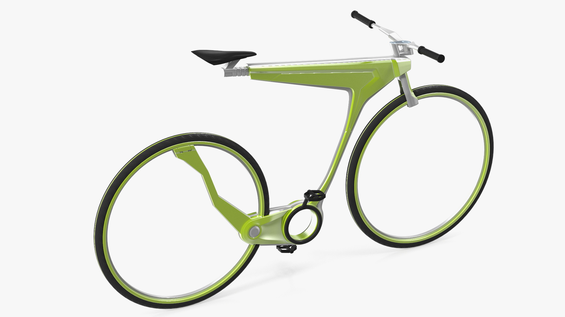 3D Futuristic Electric Bike Green Rigged for Maya