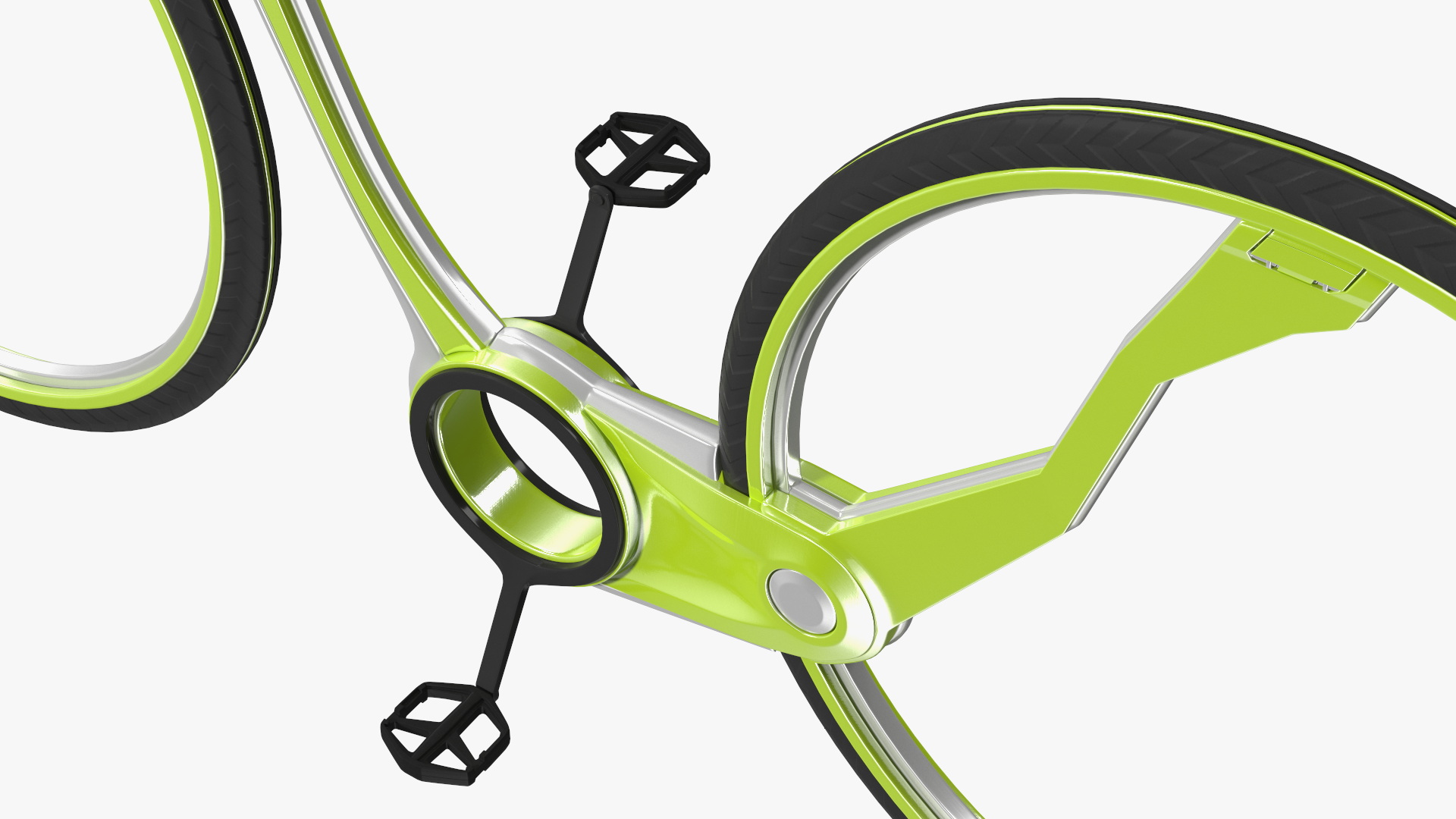 3D Futuristic Electric Bike Green Rigged for Maya