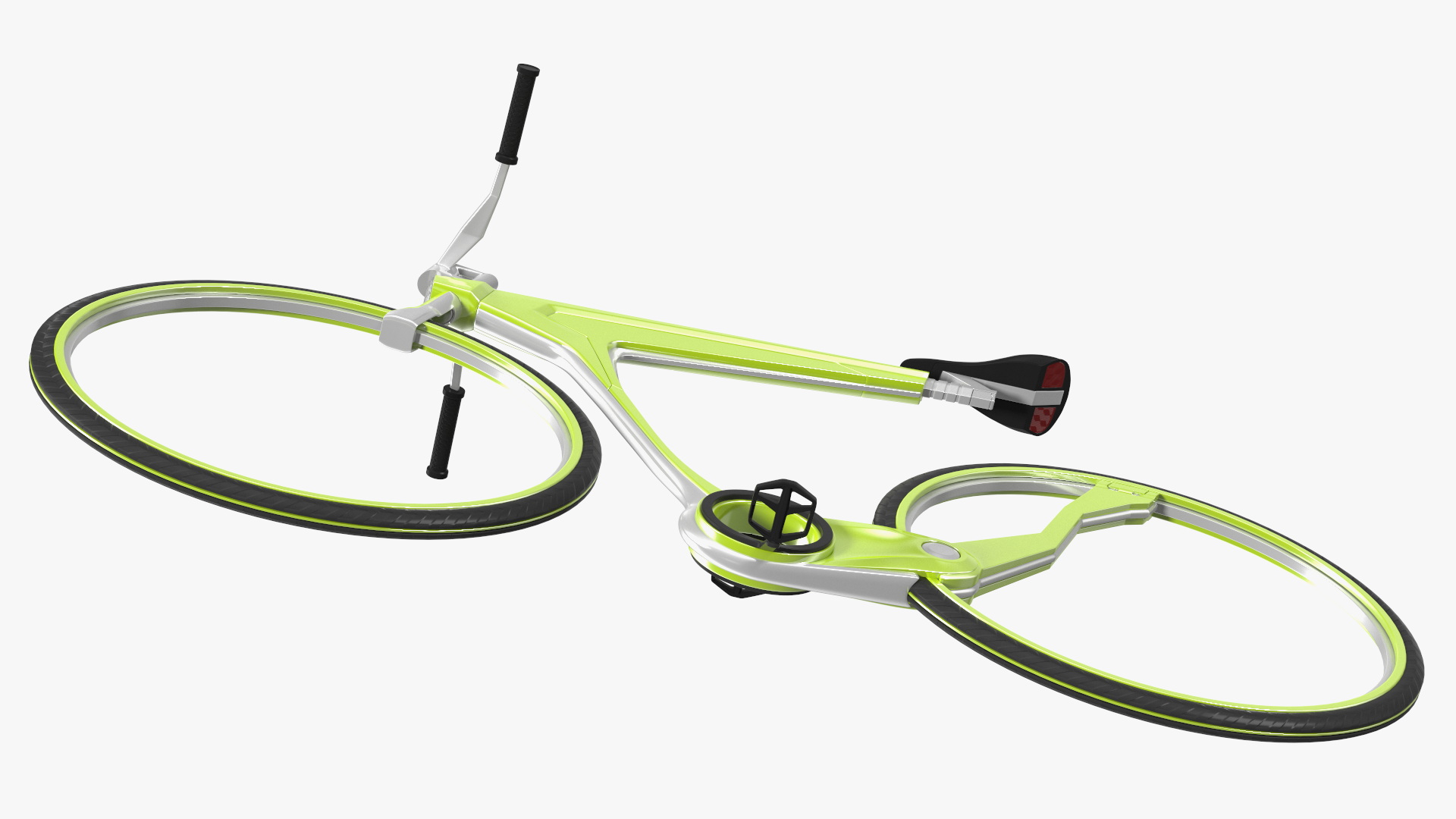 3D Futuristic Electric Bike Green Rigged for Maya