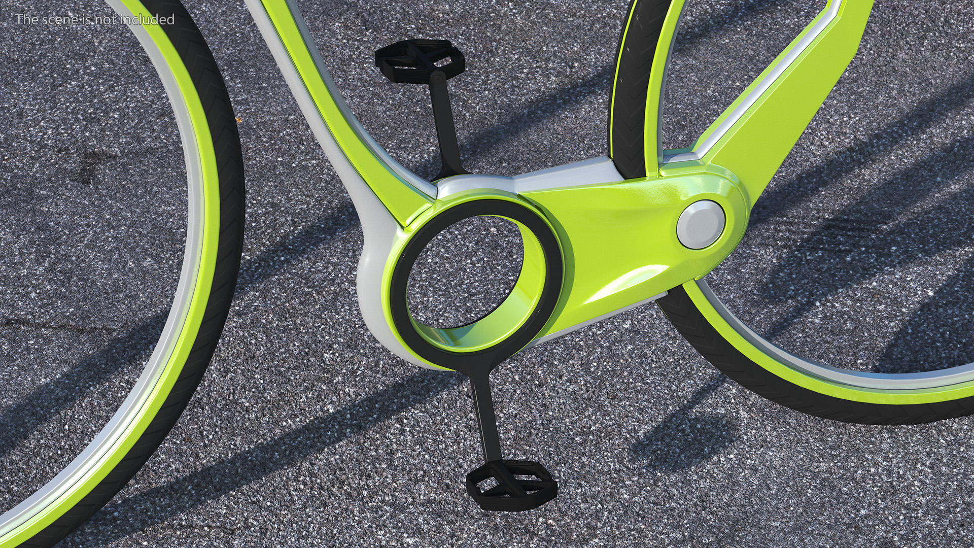 3D Futuristic Electric Bike Green Rigged for Maya