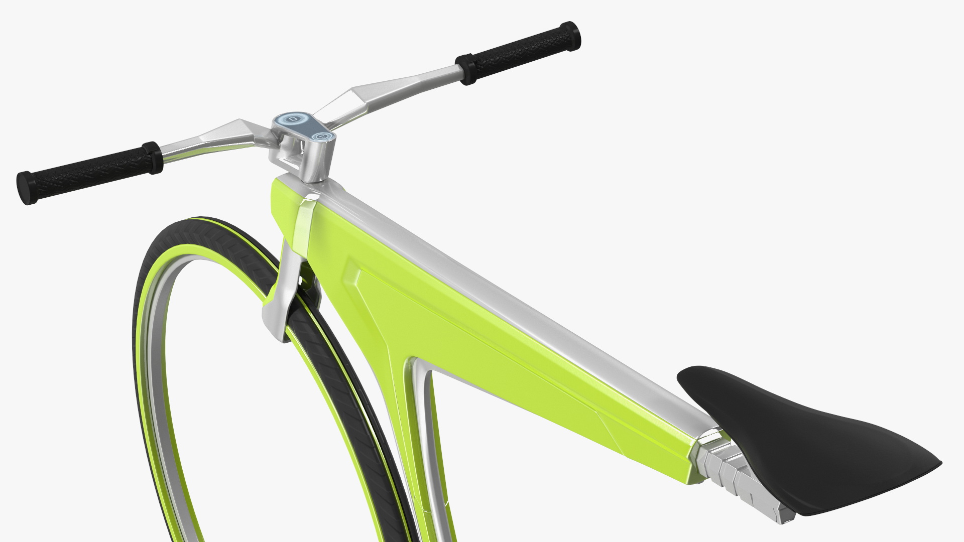 3D Futuristic Electric Bike Green Rigged for Maya