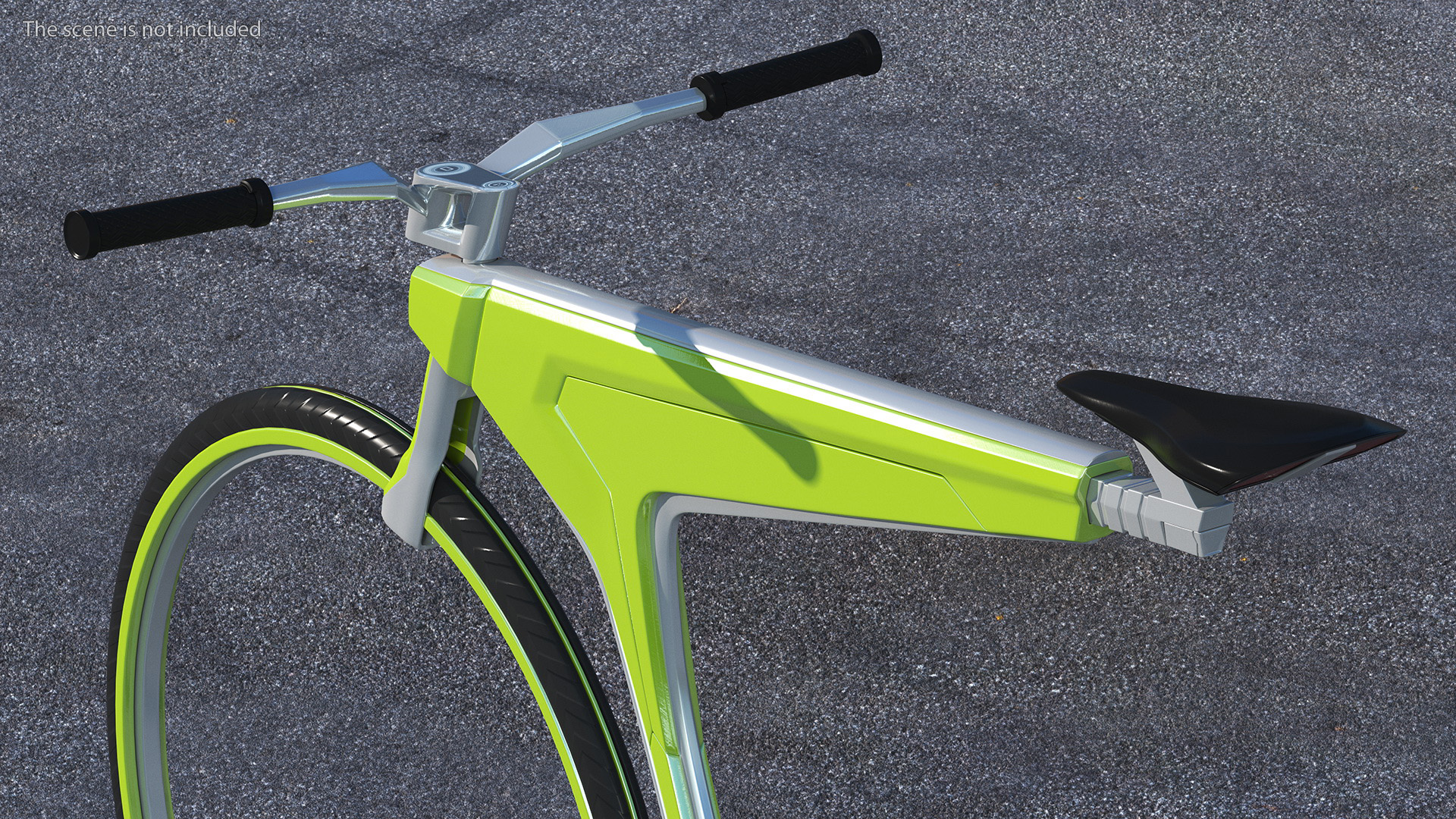 3D Futuristic Electric Bike Green Rigged for Maya