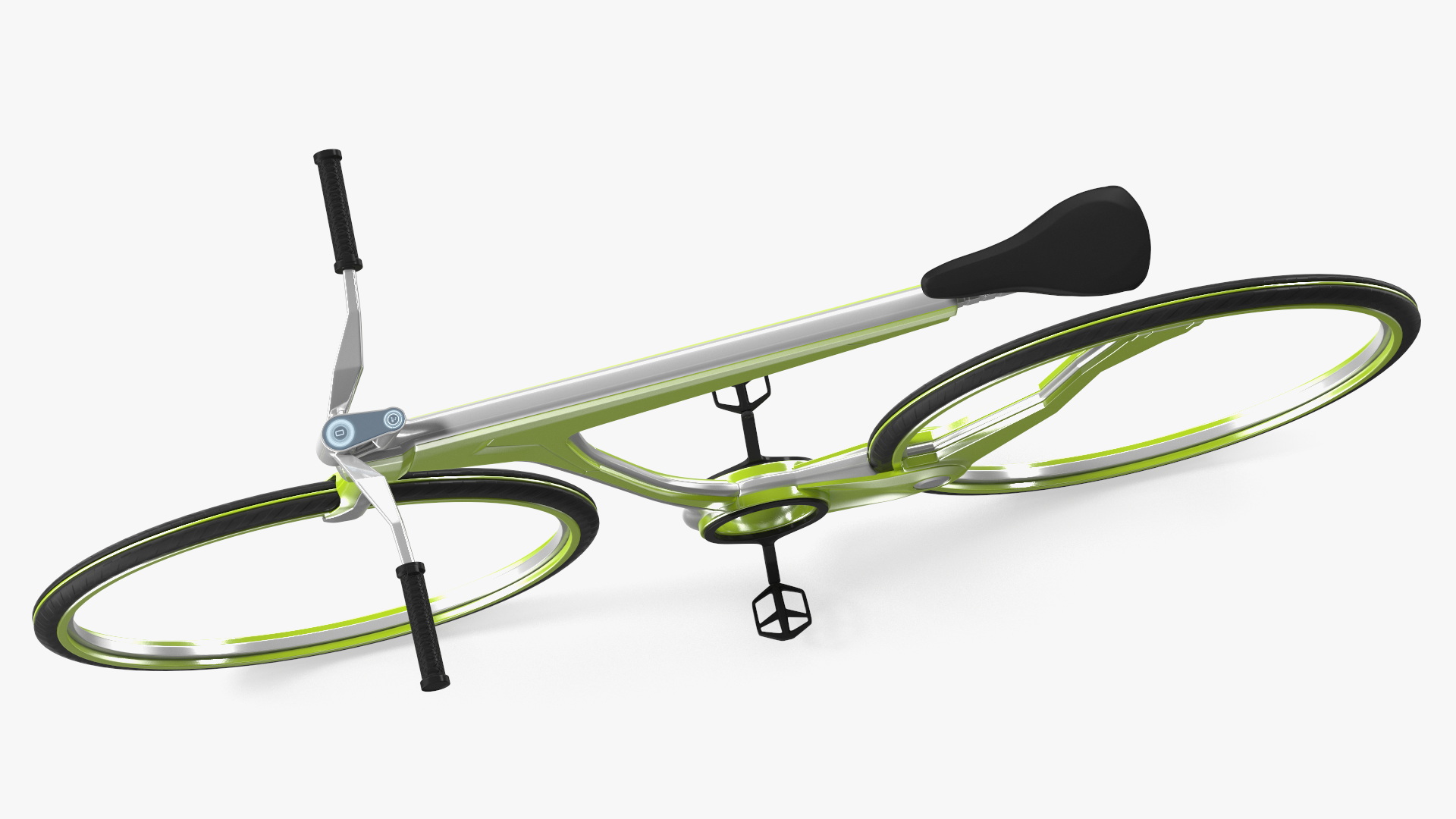 3D Futuristic Electric Bike Green Rigged for Maya