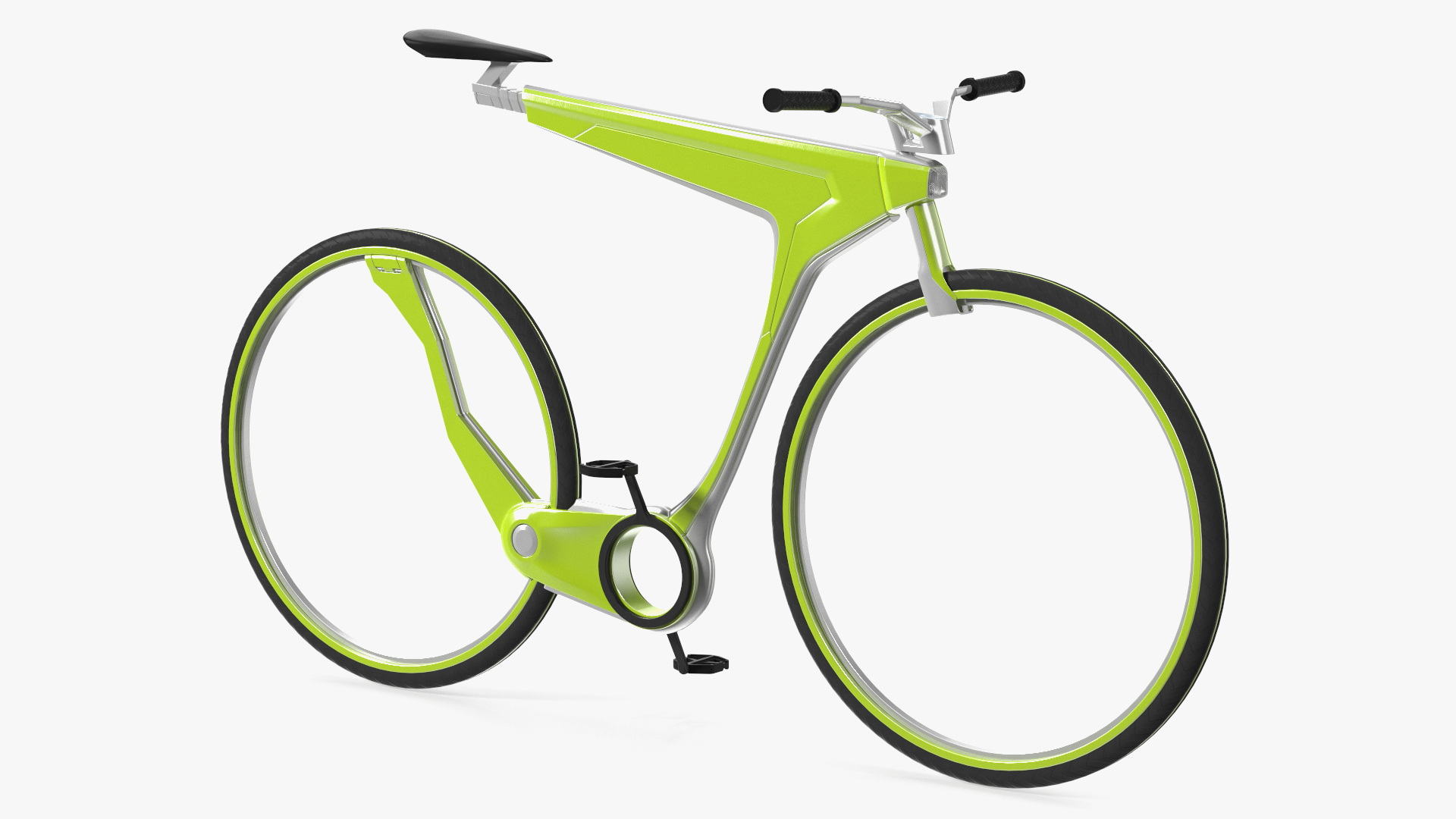 3D Futuristic Electric Bike Green Rigged for Maya