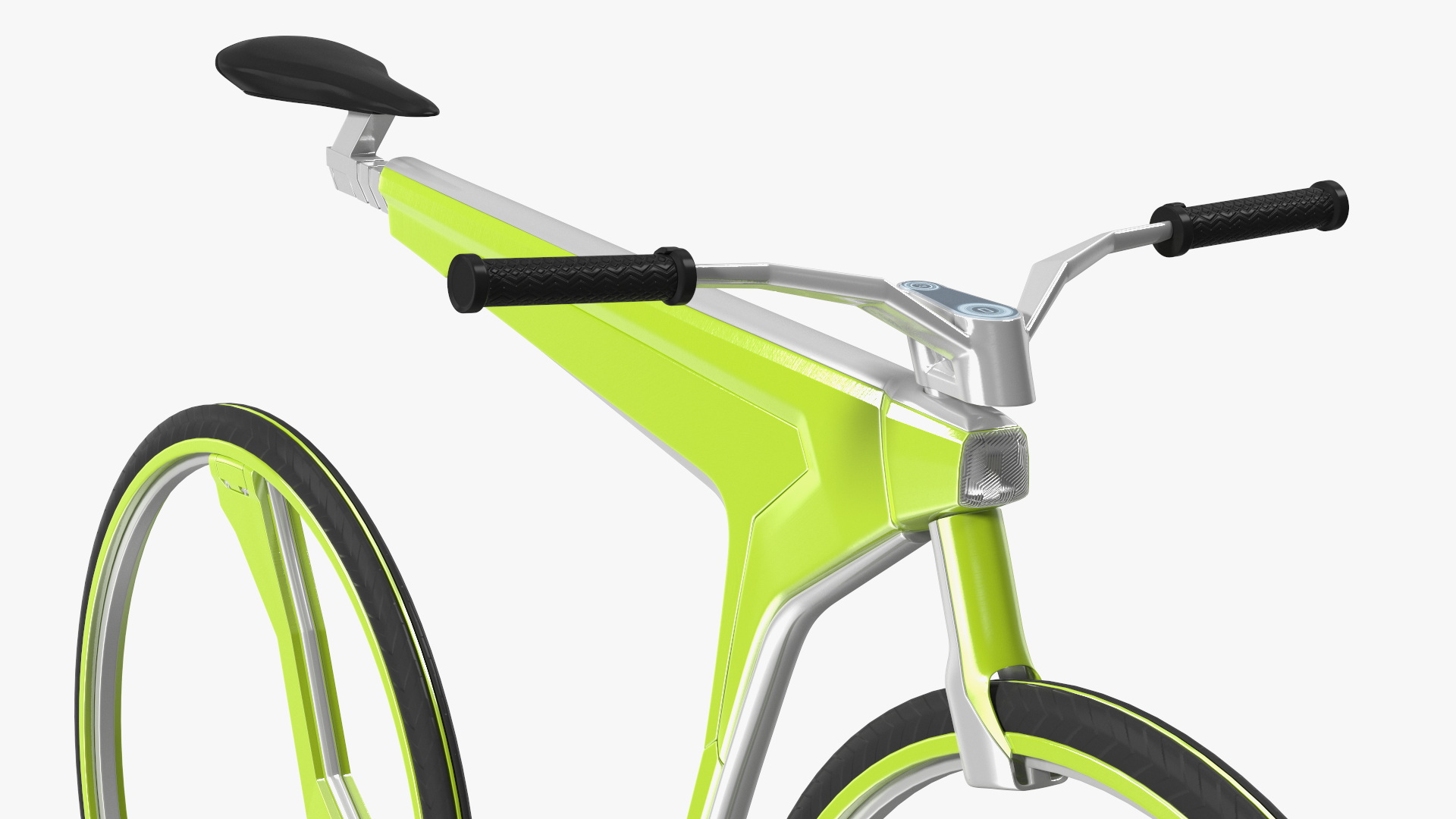 3D Futuristic Electric Bike Green Rigged for Maya