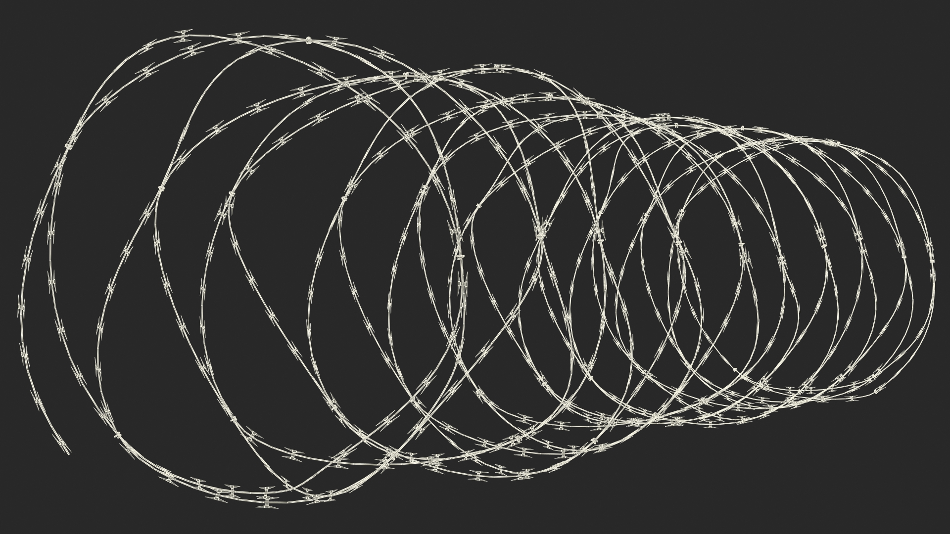 3D model Concertina Razor Wire Coil Obstacle