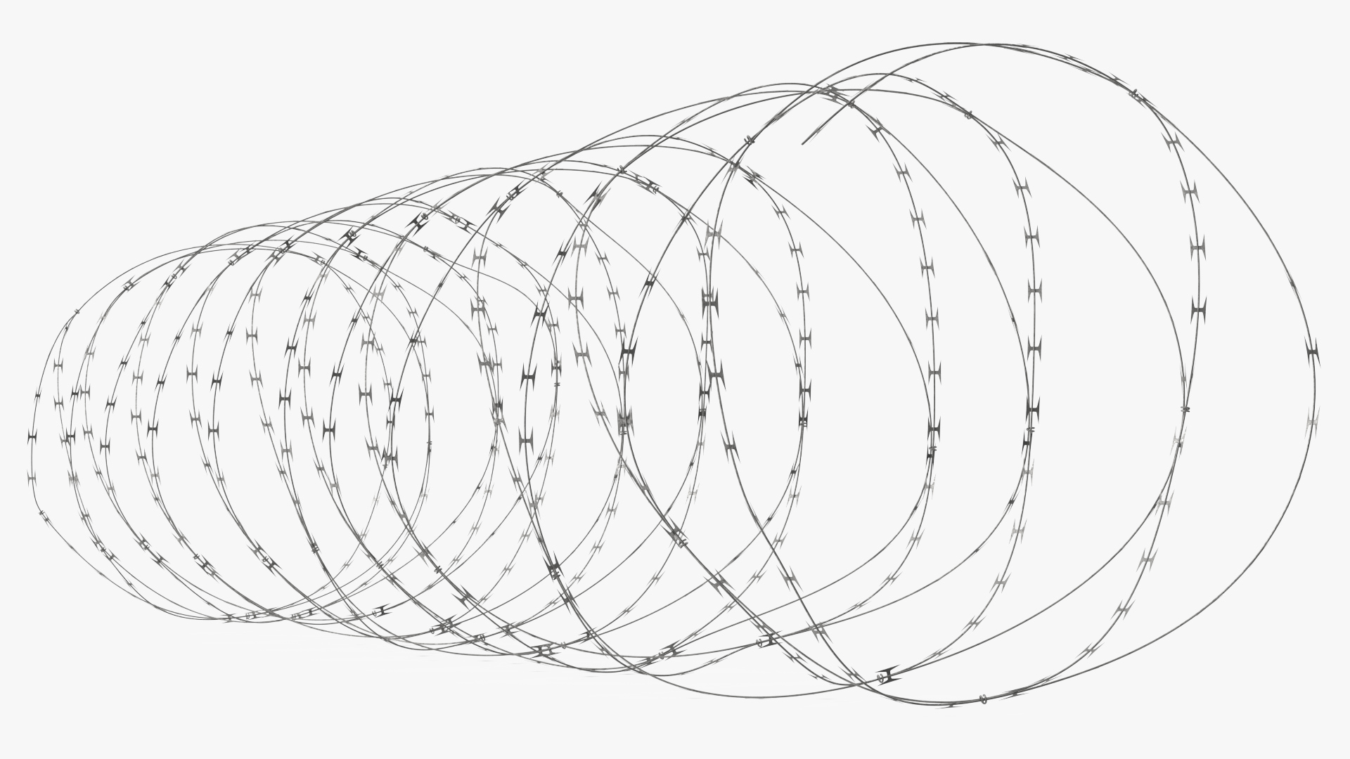 3D model Concertina Razor Wire Coil Obstacle