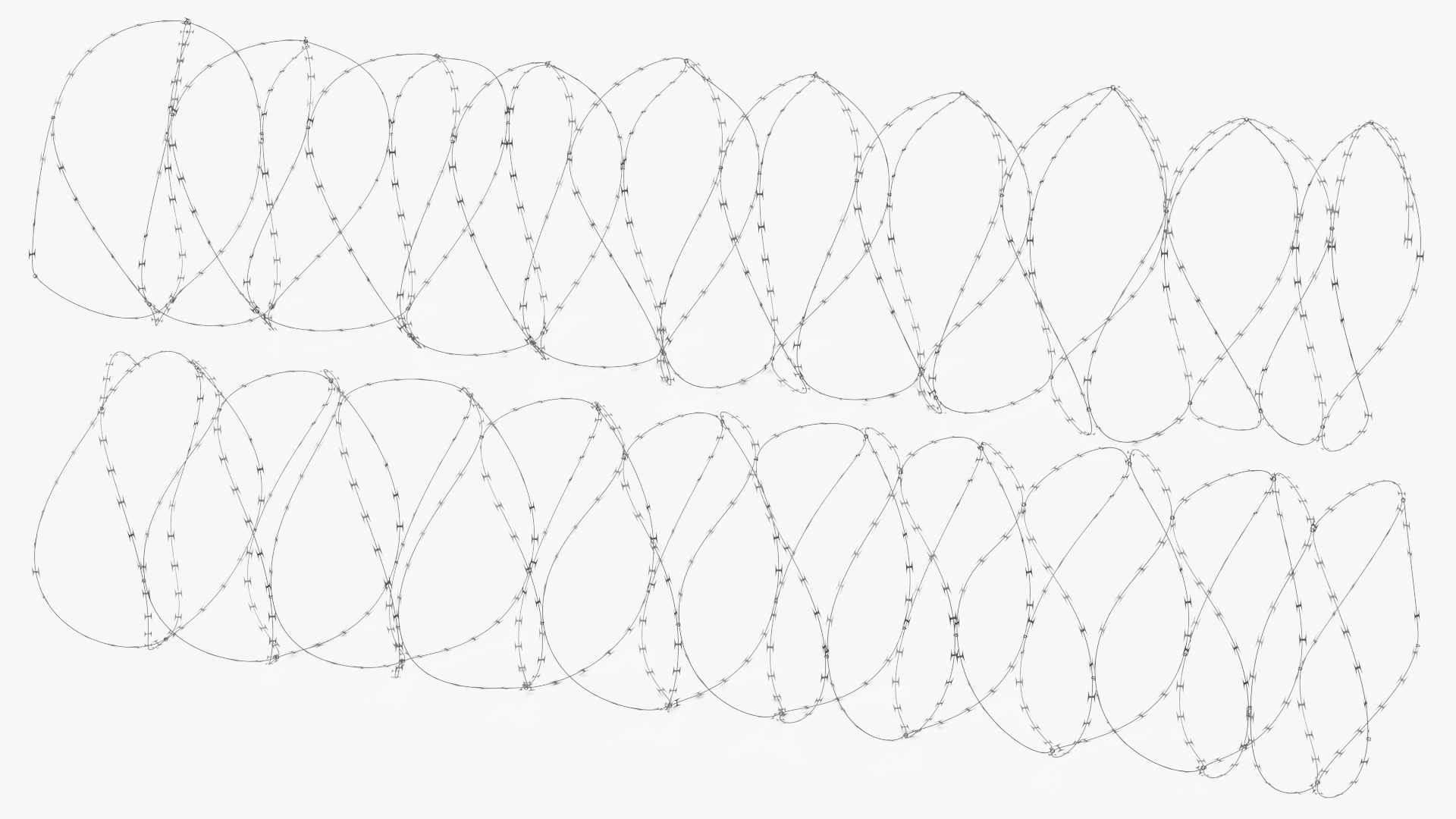 3D model Concertina Razor Wire Coil Obstacle