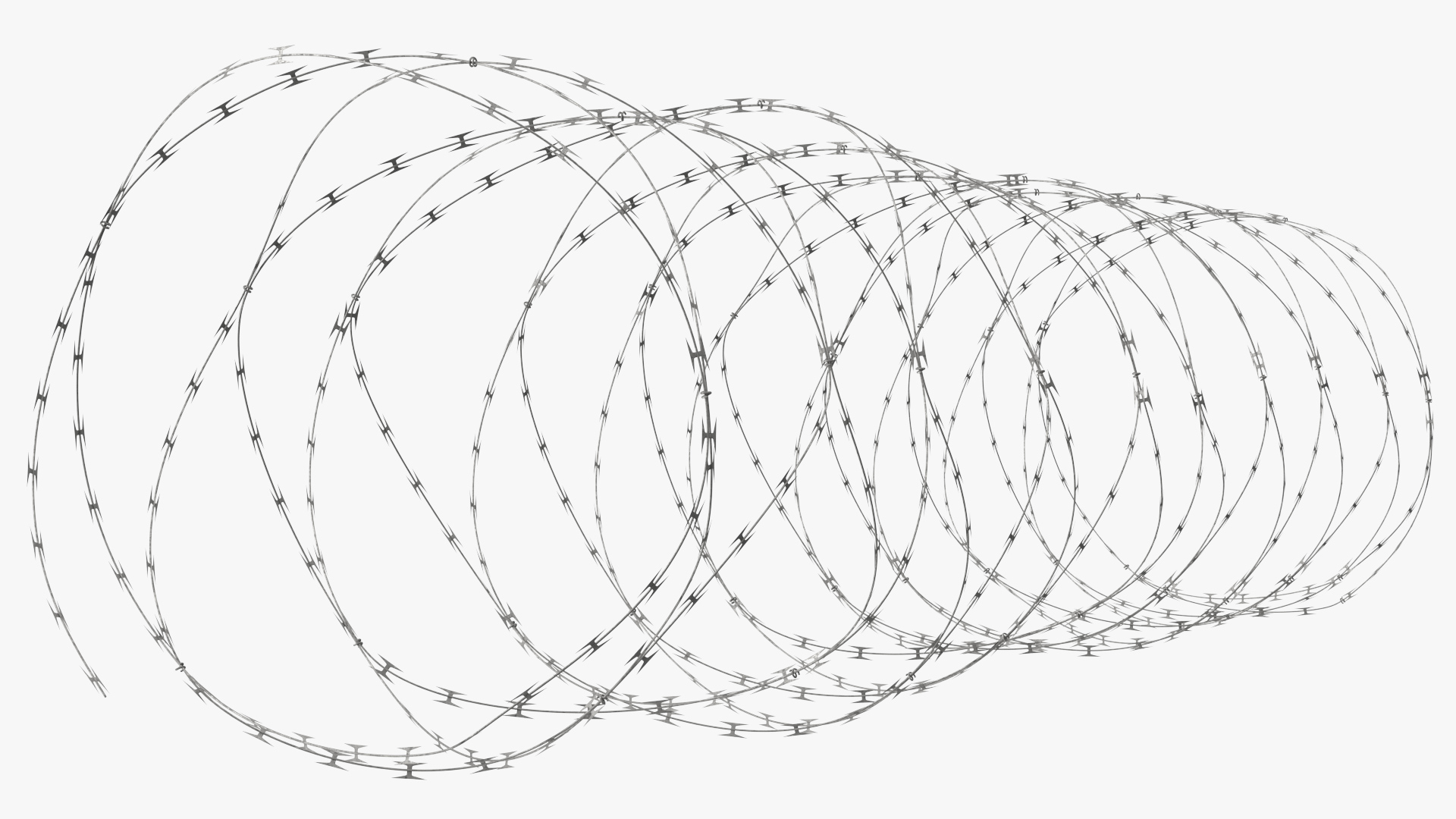 3D model Concertina Razor Wire Coil Obstacle