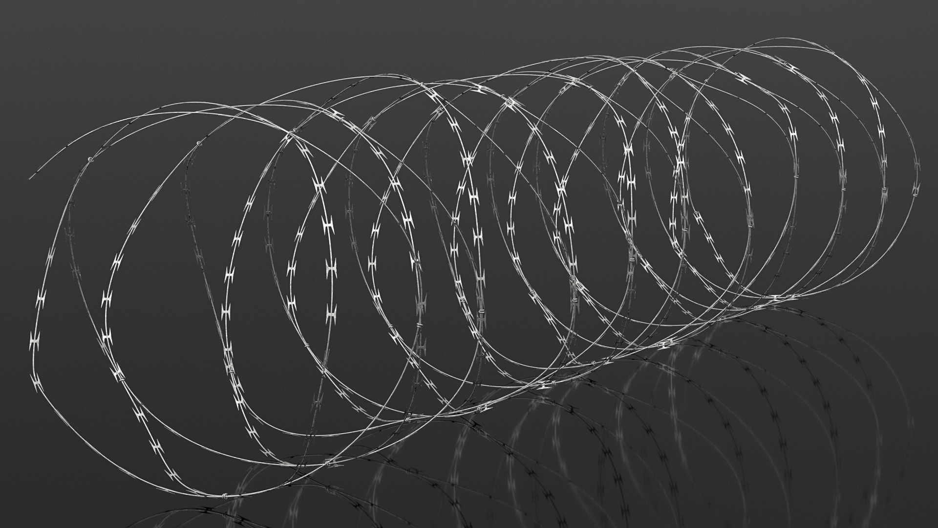 3D model Concertina Razor Wire Coil Obstacle