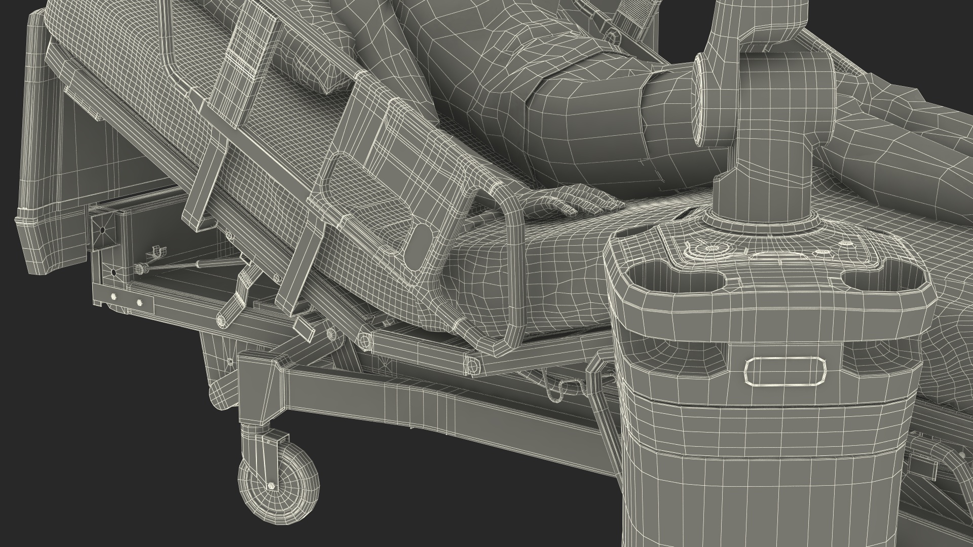 3D model Versius CMR Surgical with Patient on Hospital Bed and Doctor