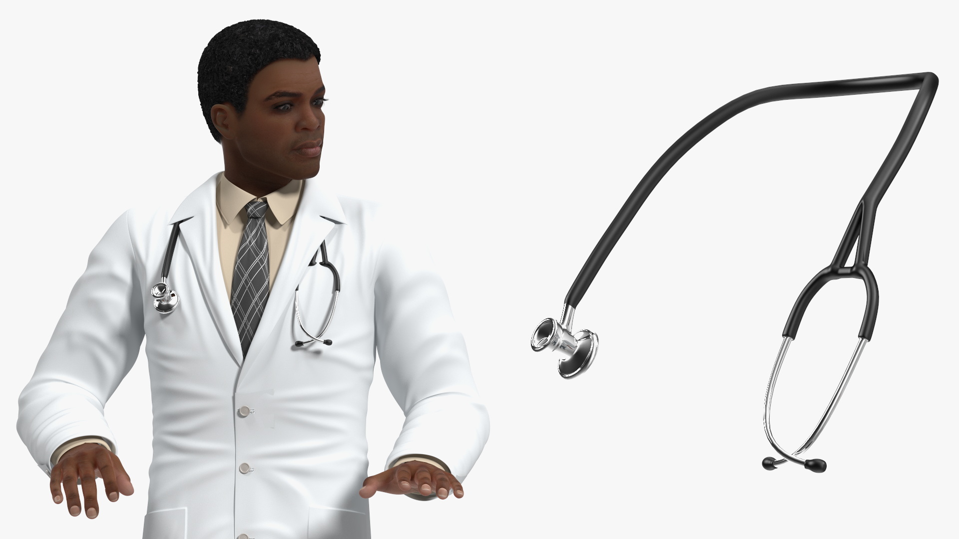 3D model Versius CMR Surgical with Patient on Hospital Bed and Doctor