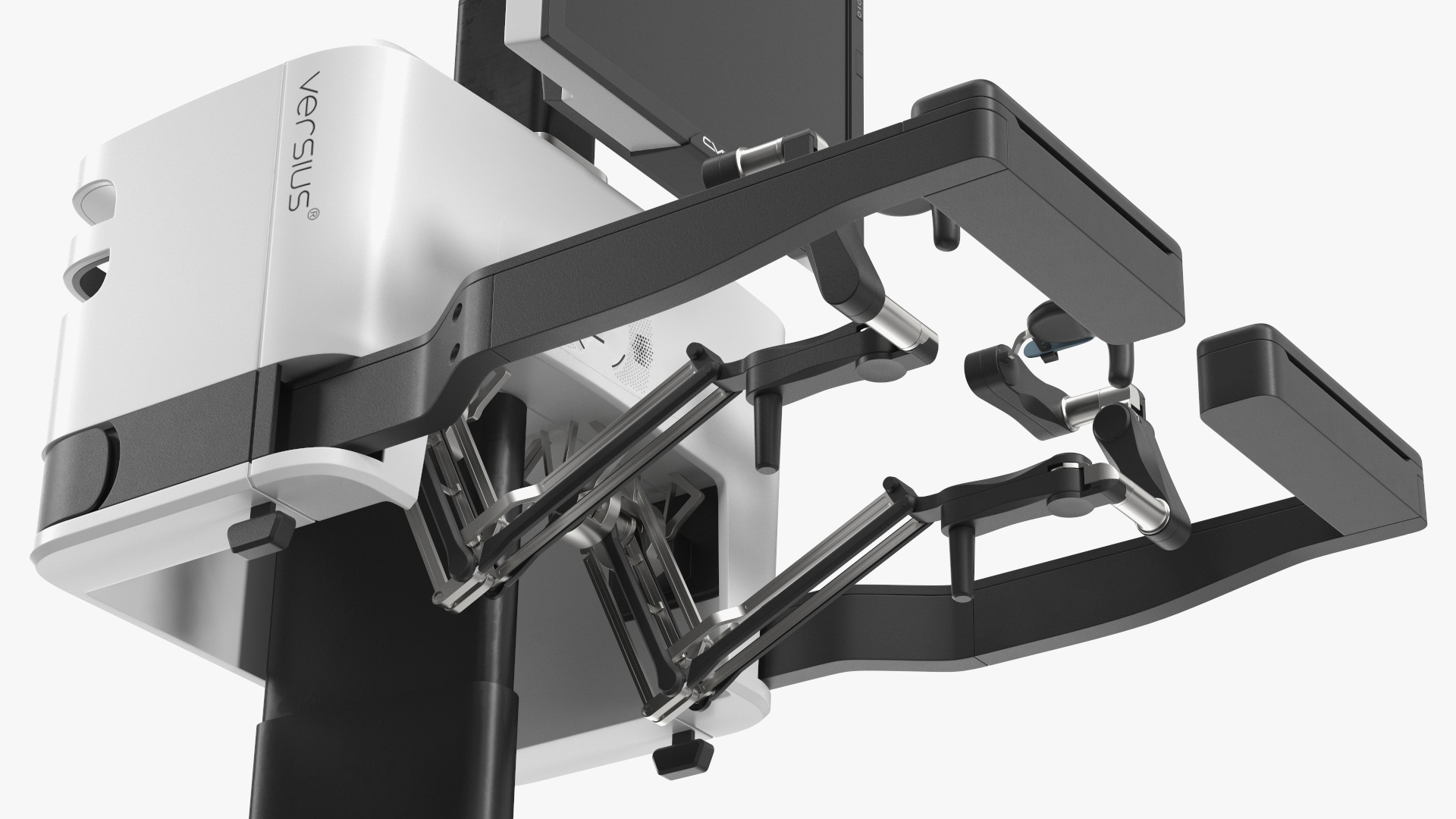 3D model Versius CMR Surgical with Patient on Hospital Bed and Doctor