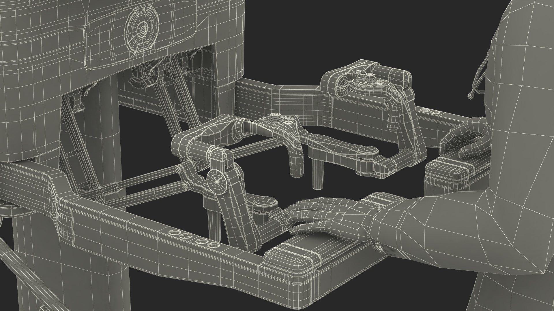 3D model Versius CMR Surgical with Patient on Hospital Bed and Doctor