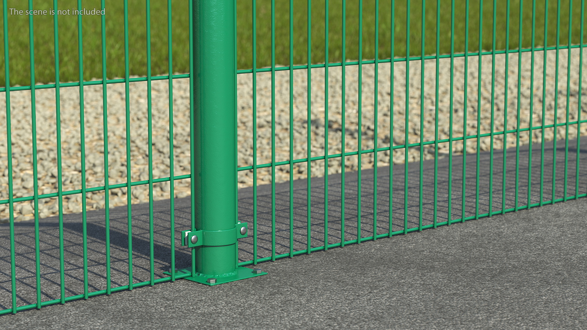 Mesh Fence Panel Green 3D