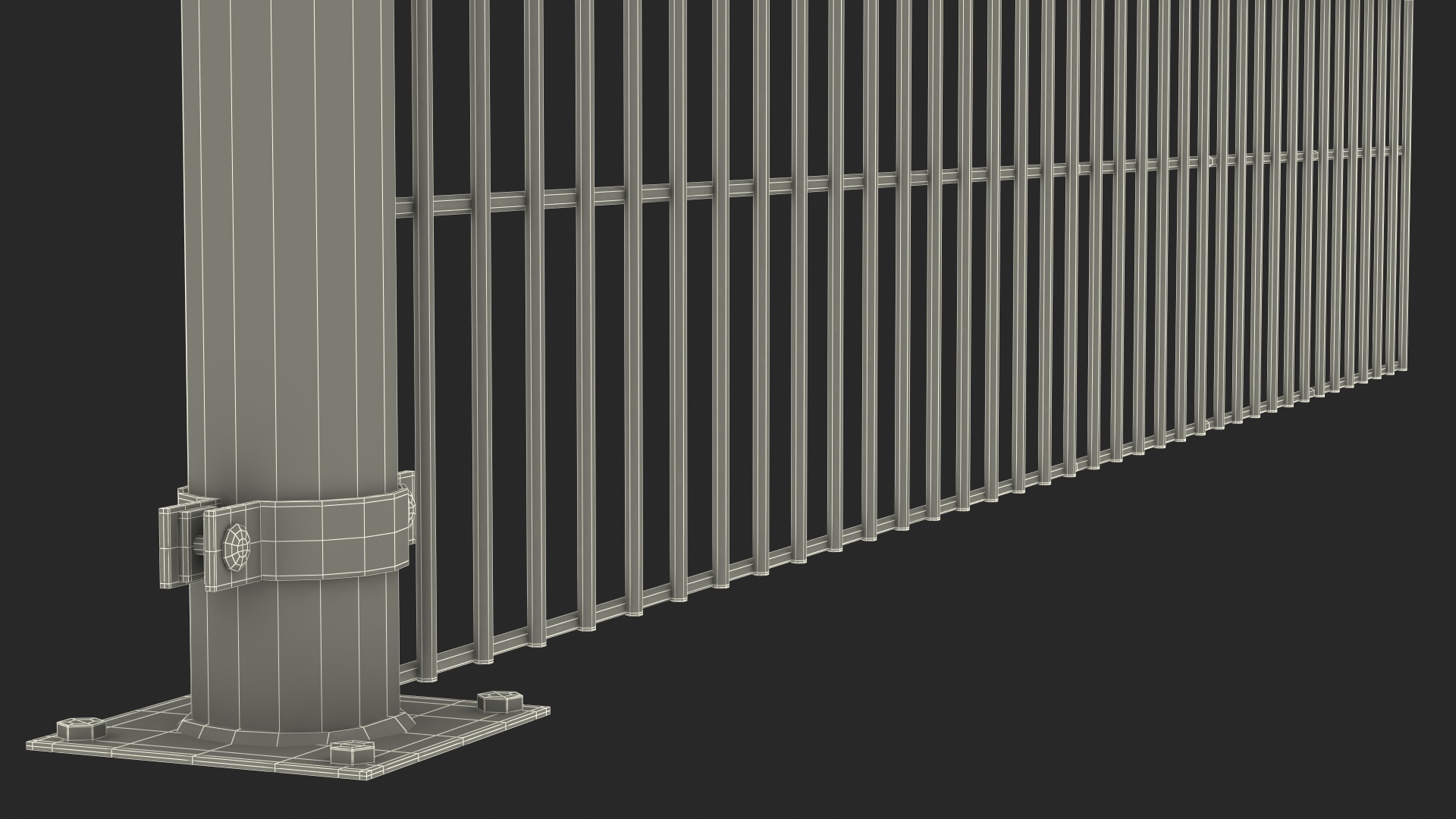 Mesh Fence Panel Green 3D