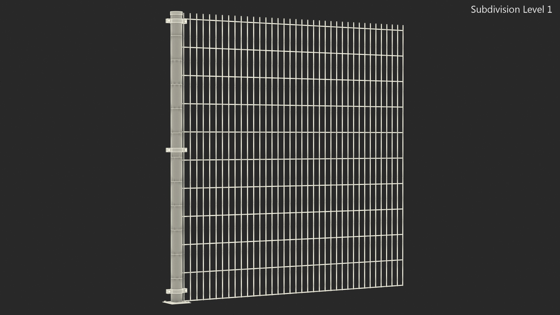 Mesh Fence Panel Green 3D