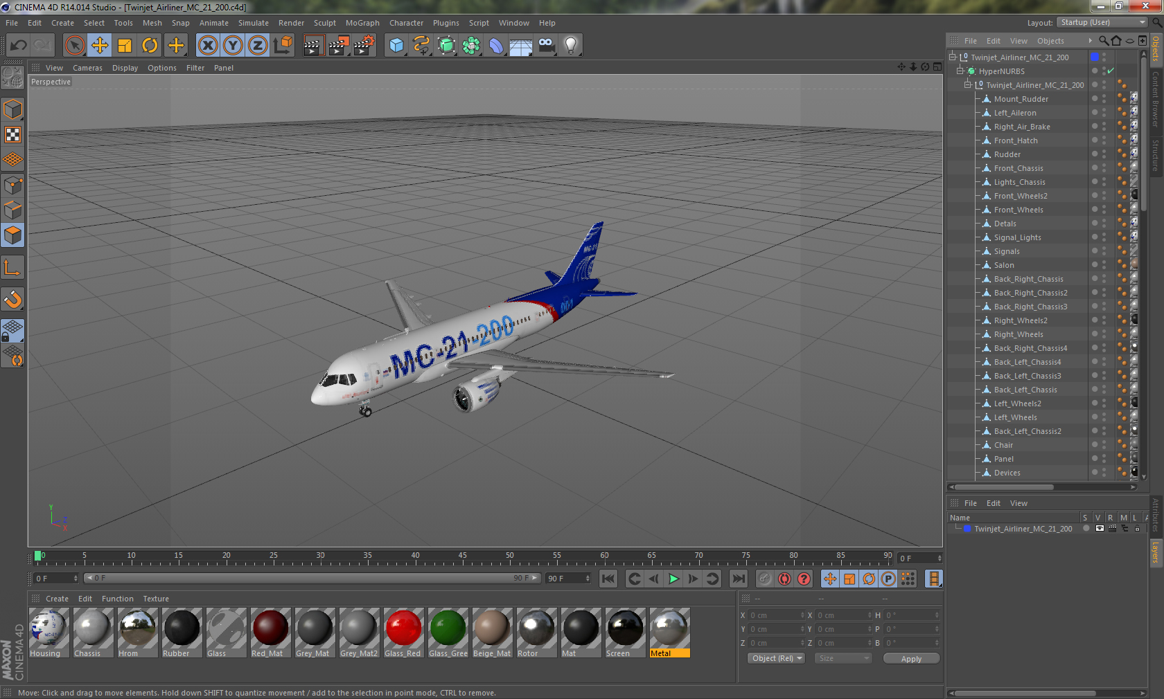 3D Twinjet Airliner MC 21 200