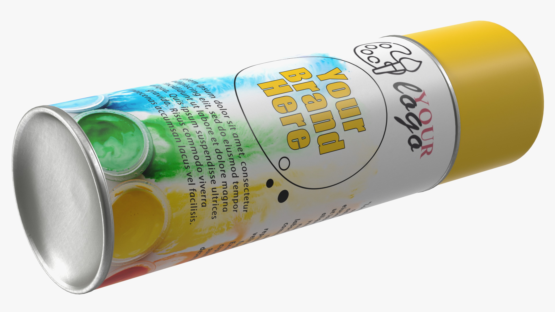 3D Aerosol Can Mockup Rainbow