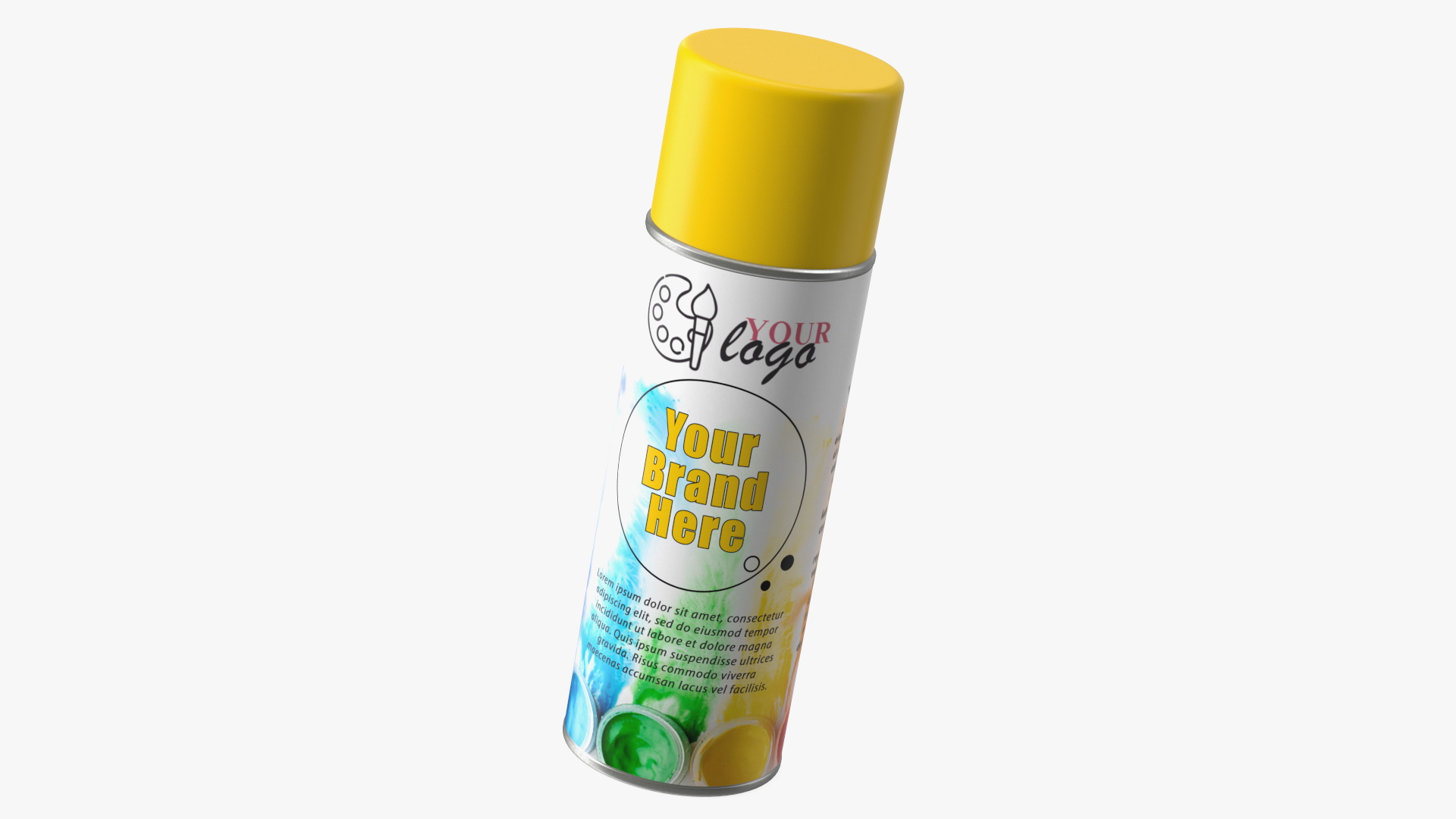 3D Aerosol Can Mockup Rainbow