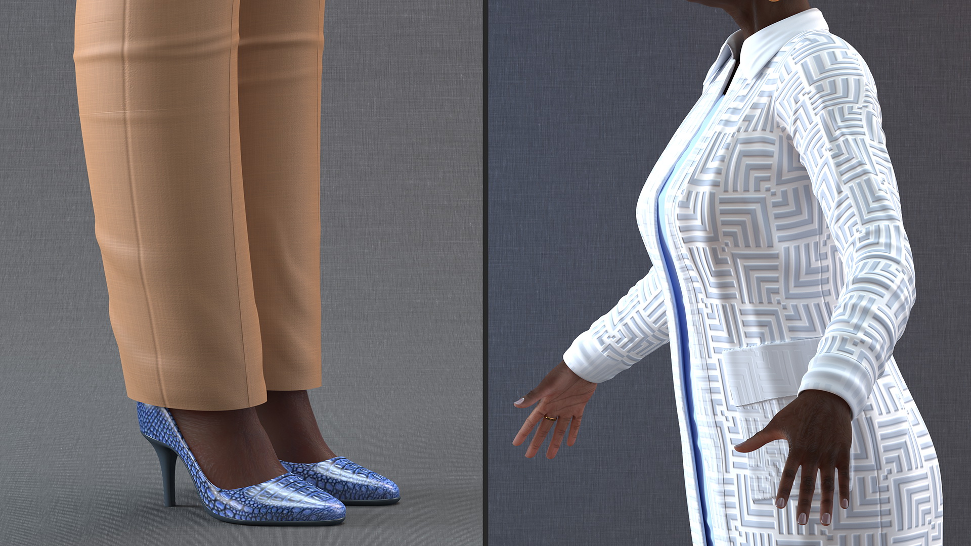 3D Afro American Woman Everyday Style Rigged