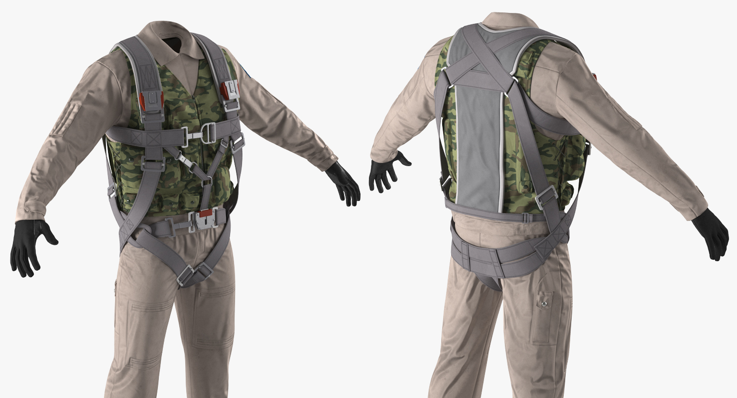 3D model Russian Jet Fighter Pilot Uniform 2