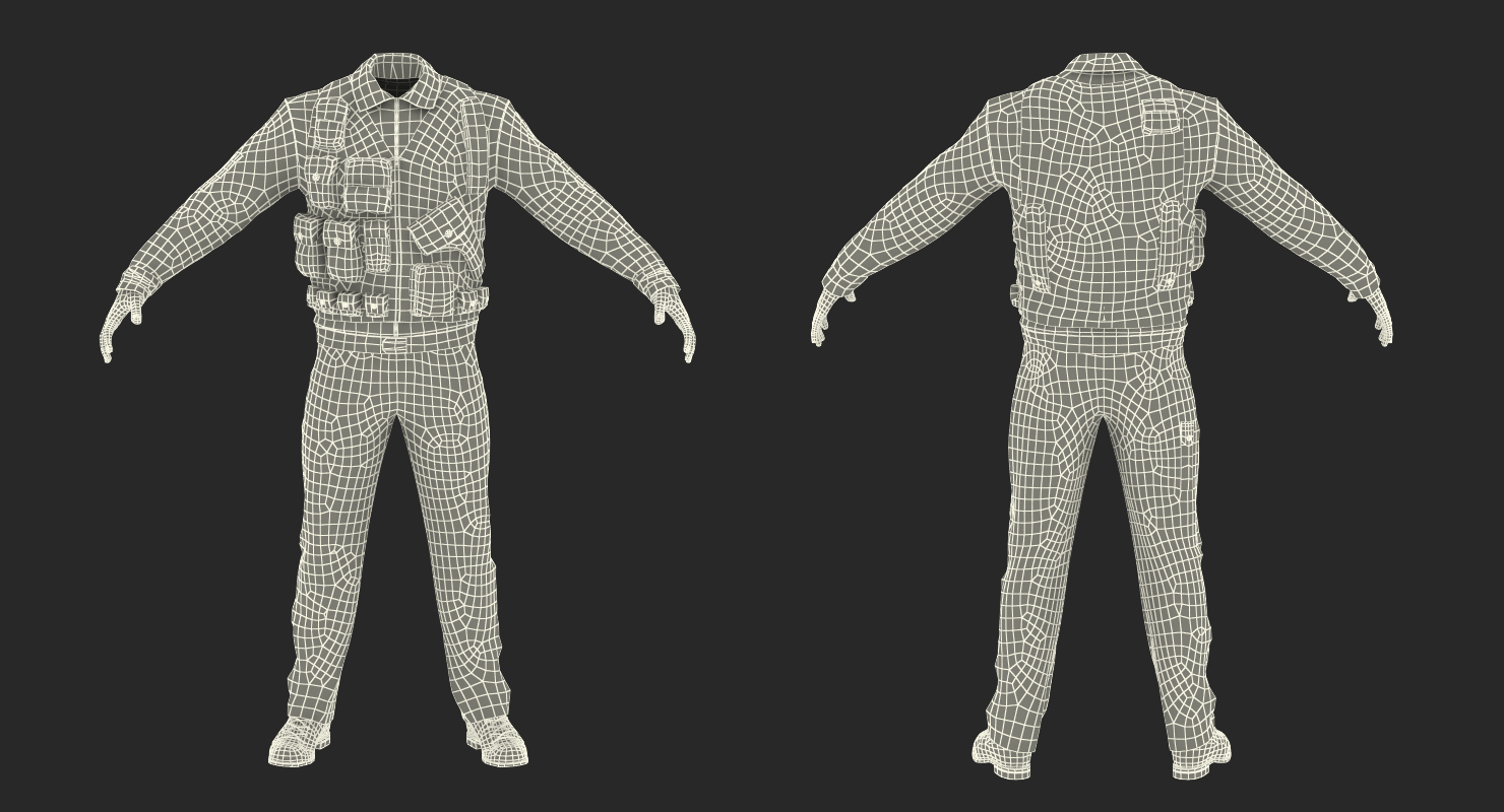 3D model Russian Jet Fighter Pilot Uniform 2