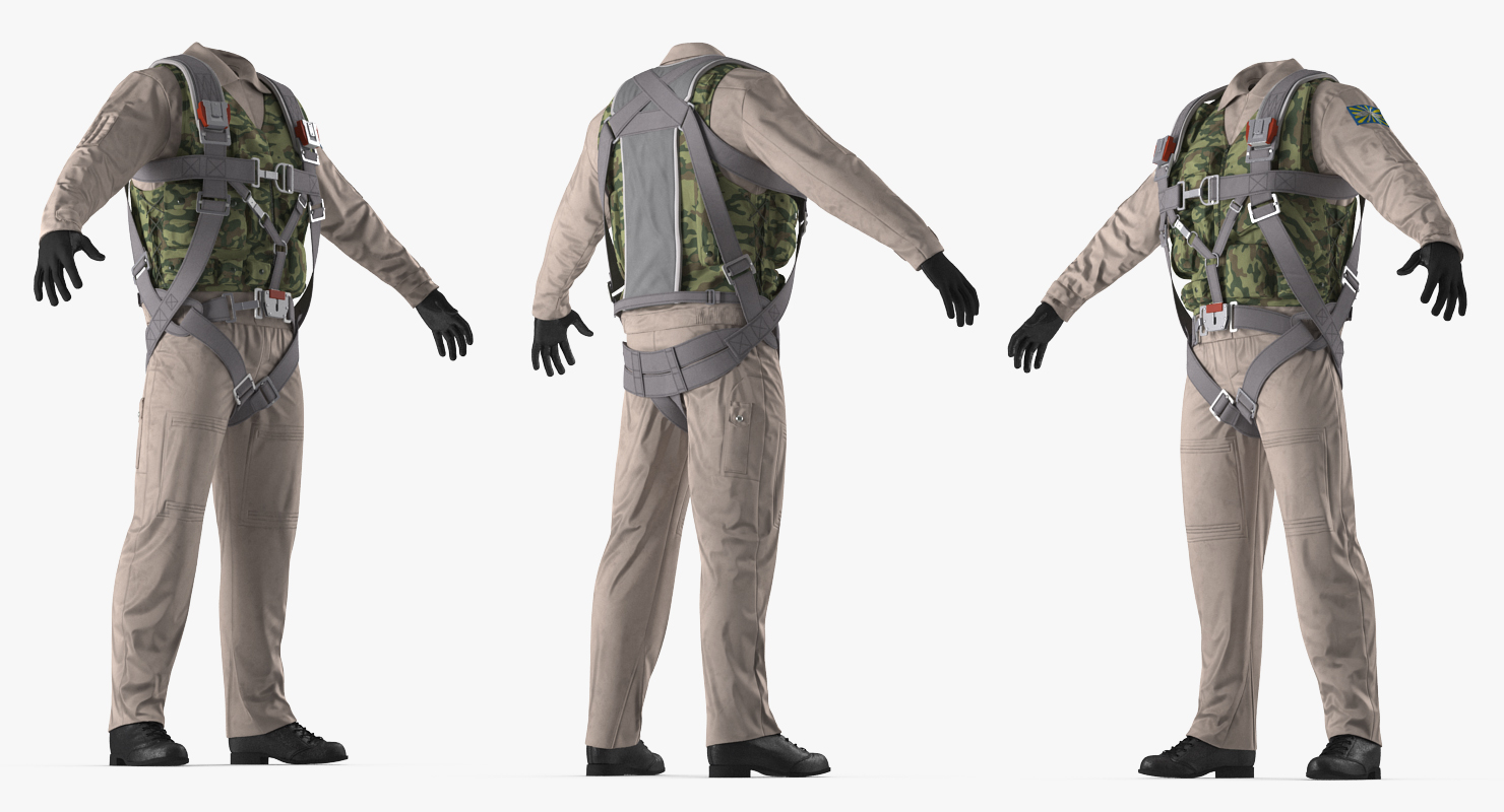 3D model Russian Jet Fighter Pilot Uniform 2