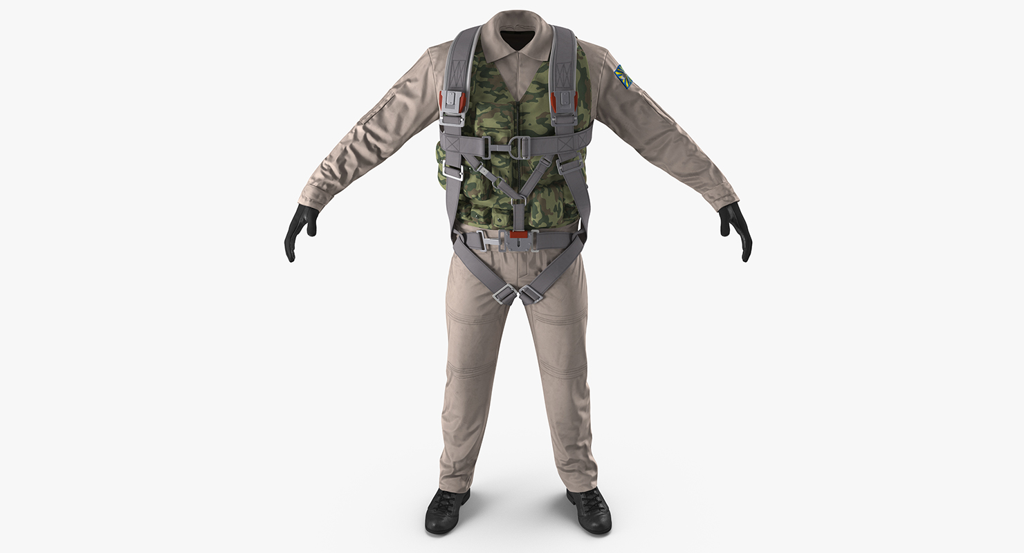 3D model Russian Jet Fighter Pilot Uniform 2