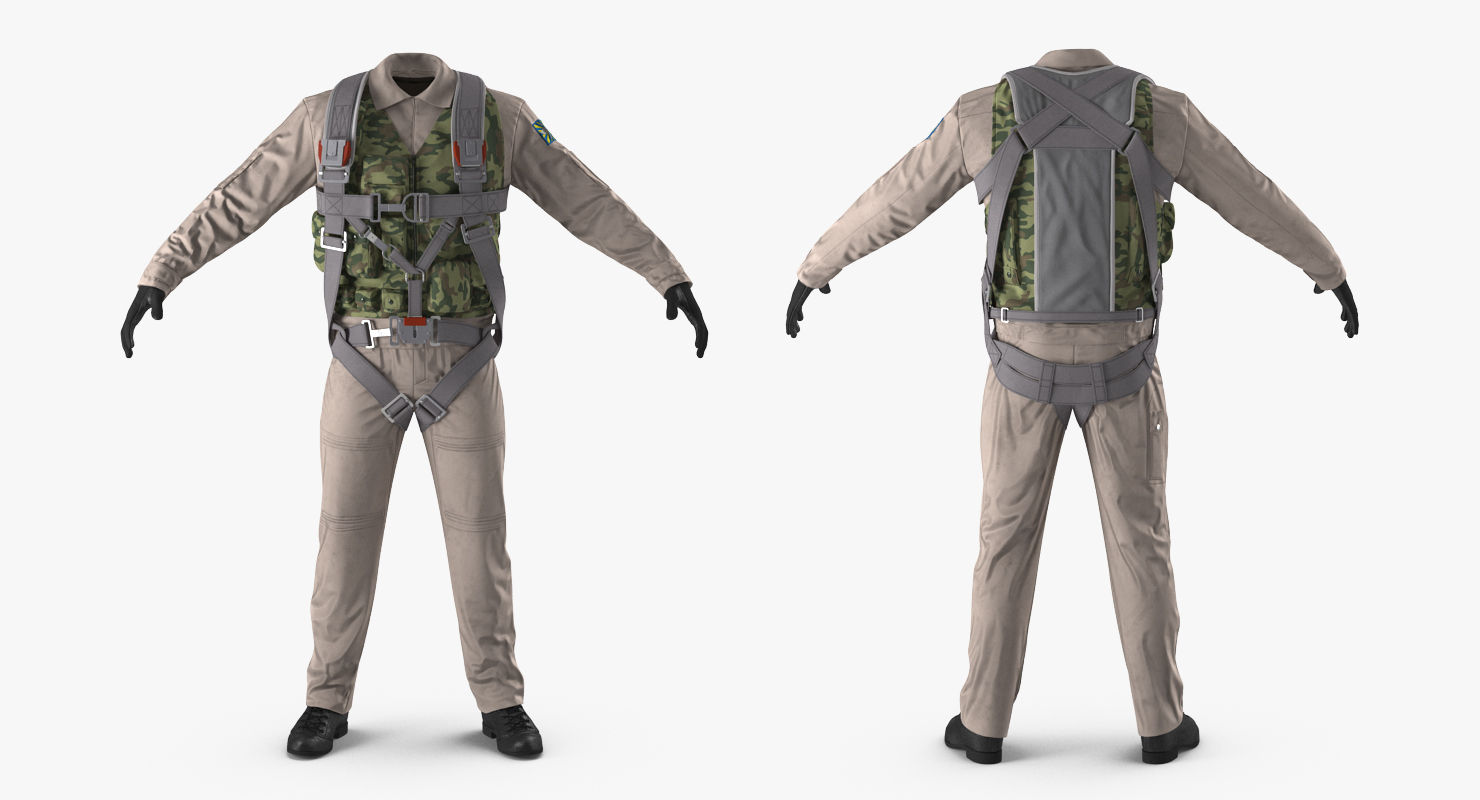 3D model Russian Jet Fighter Pilot Uniform 2