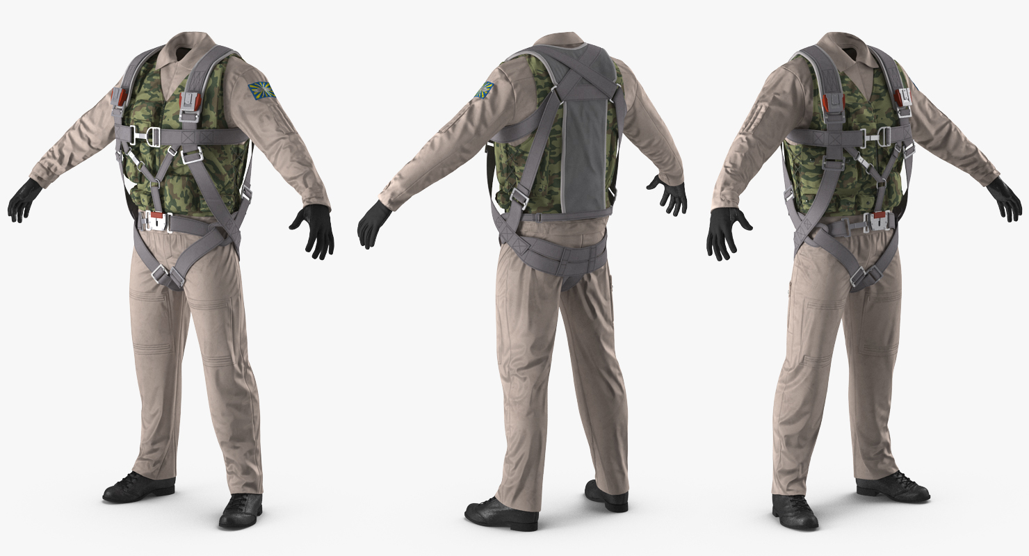 3D model Russian Jet Fighter Pilot Uniform 2