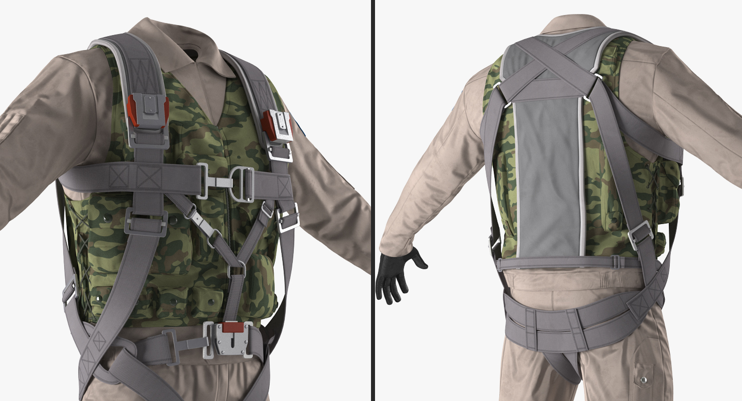 3D model Russian Jet Fighter Pilot Uniform 2