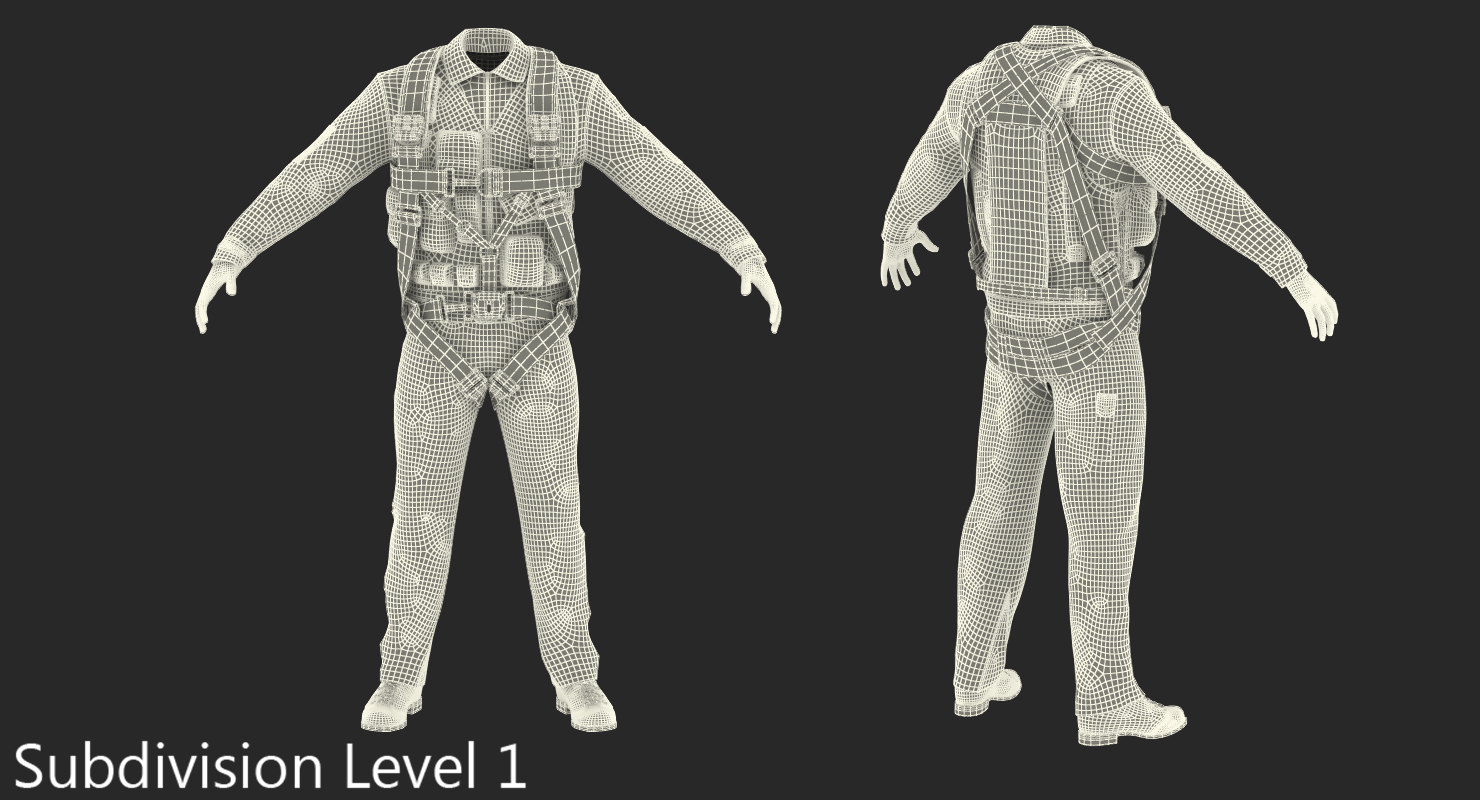 3D model Russian Jet Fighter Pilot Uniform 2