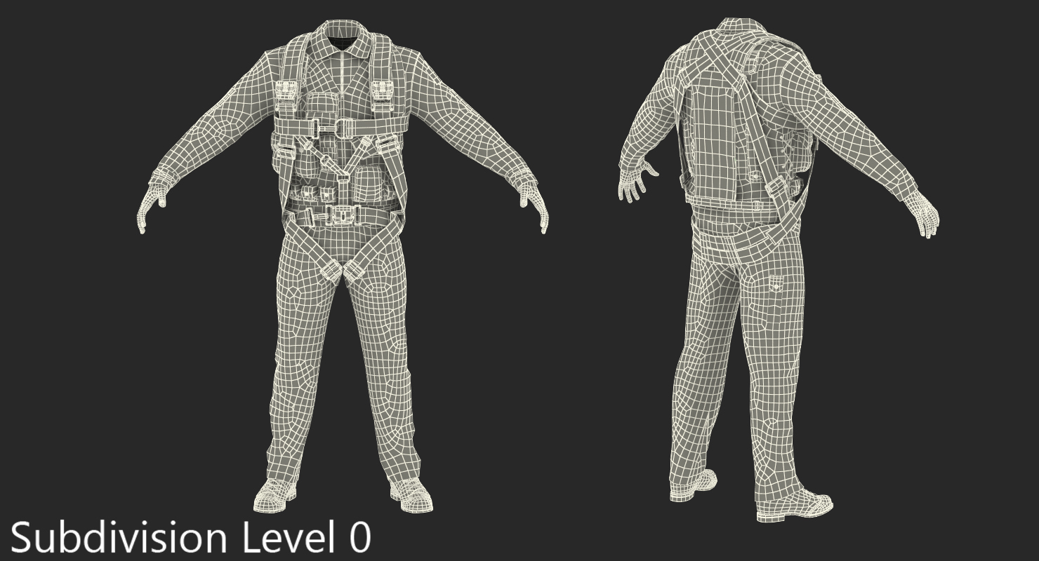 3D model Russian Jet Fighter Pilot Uniform 2