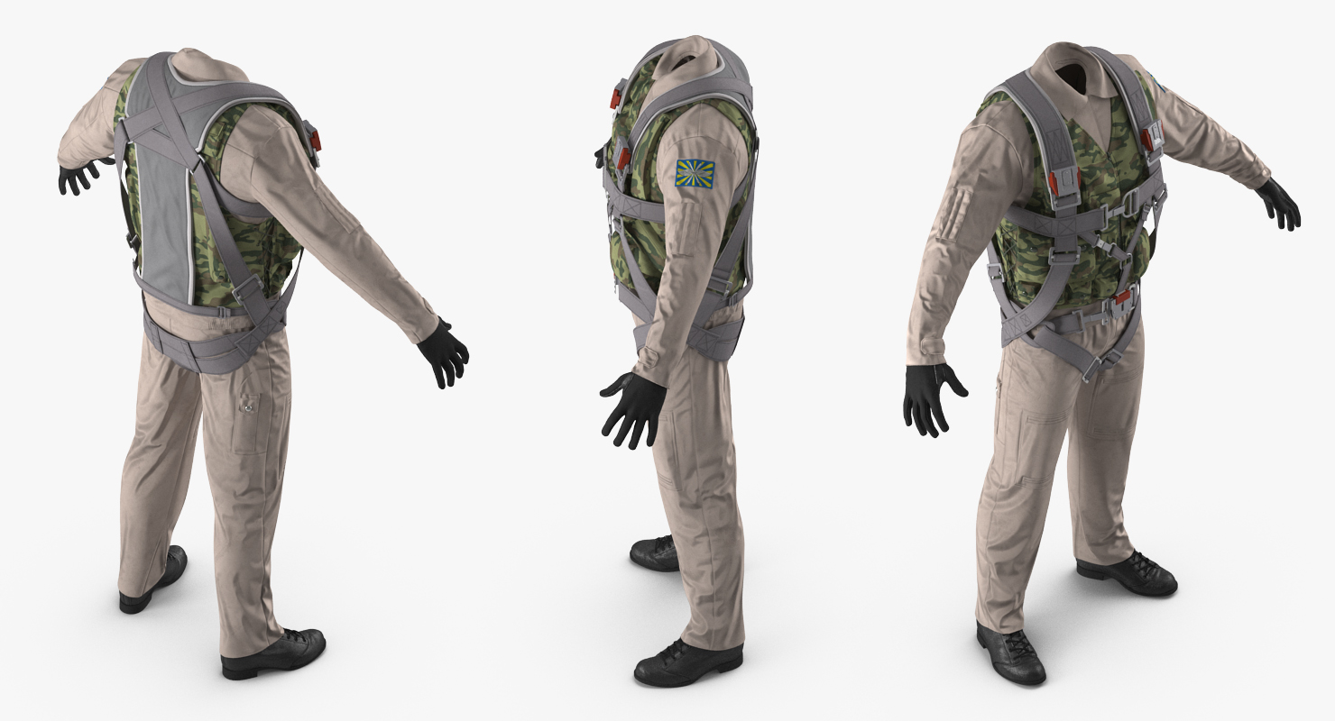 3D model Russian Jet Fighter Pilot Uniform 2