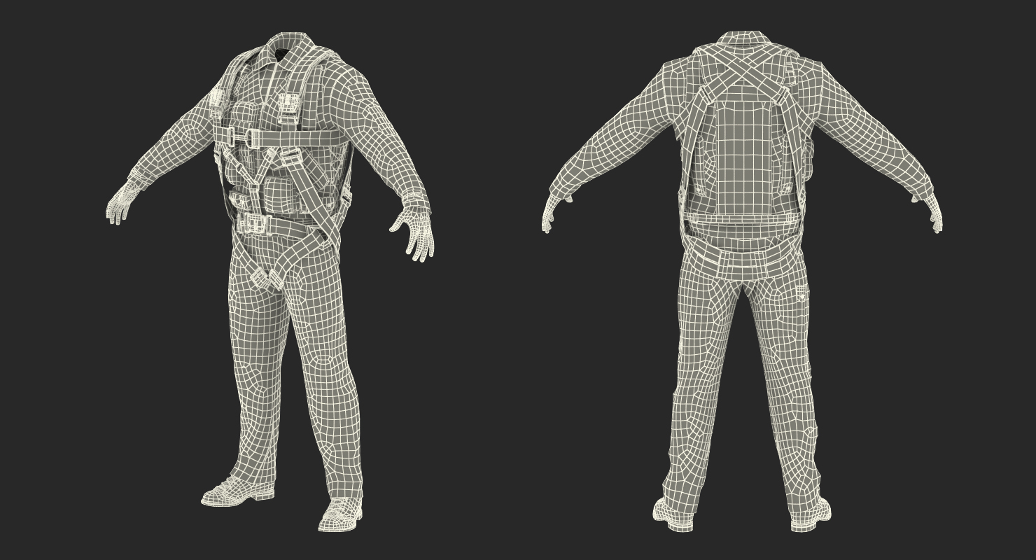 3D model Russian Jet Fighter Pilot Uniform 2