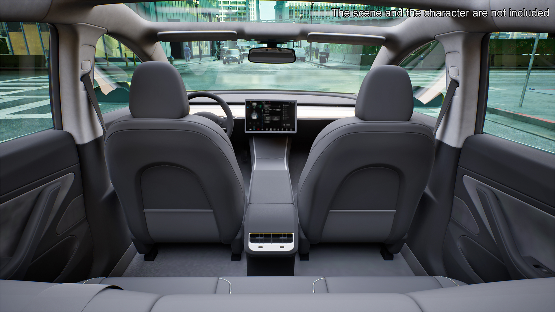 3D Tesla Model 3 Taxi model