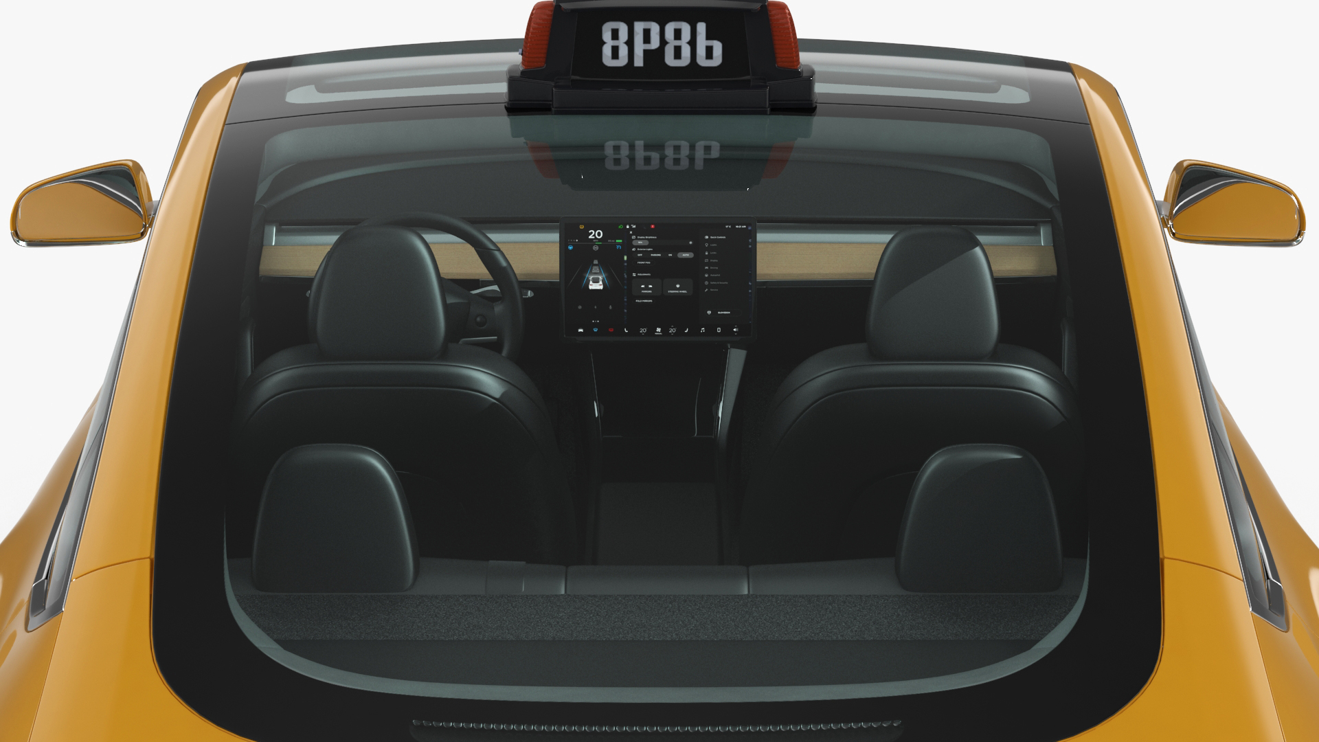 3D Tesla Model 3 Taxi model