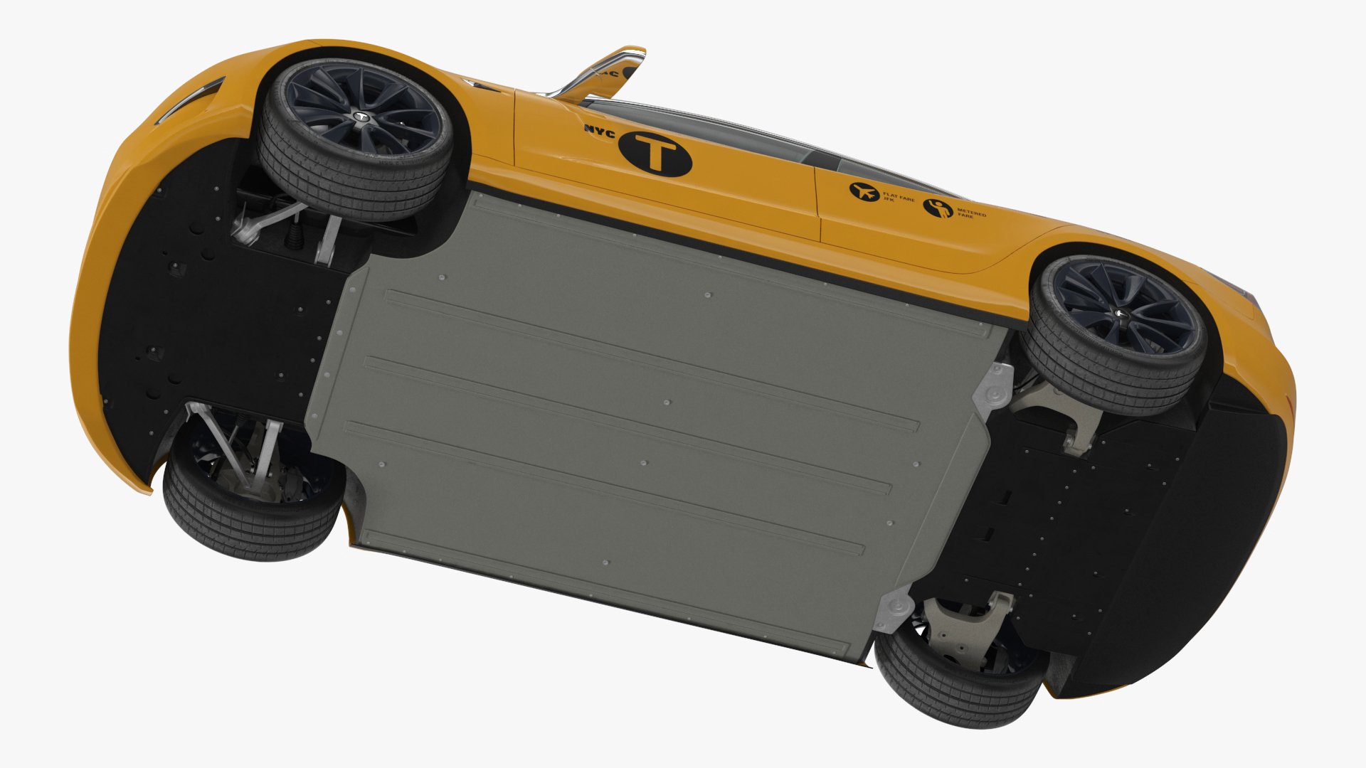 3D Tesla Model 3 Taxi model