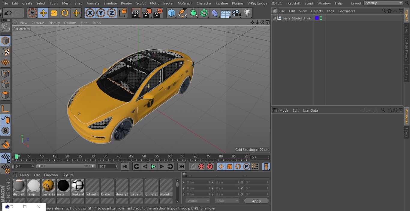 3D Tesla Model 3 Taxi model