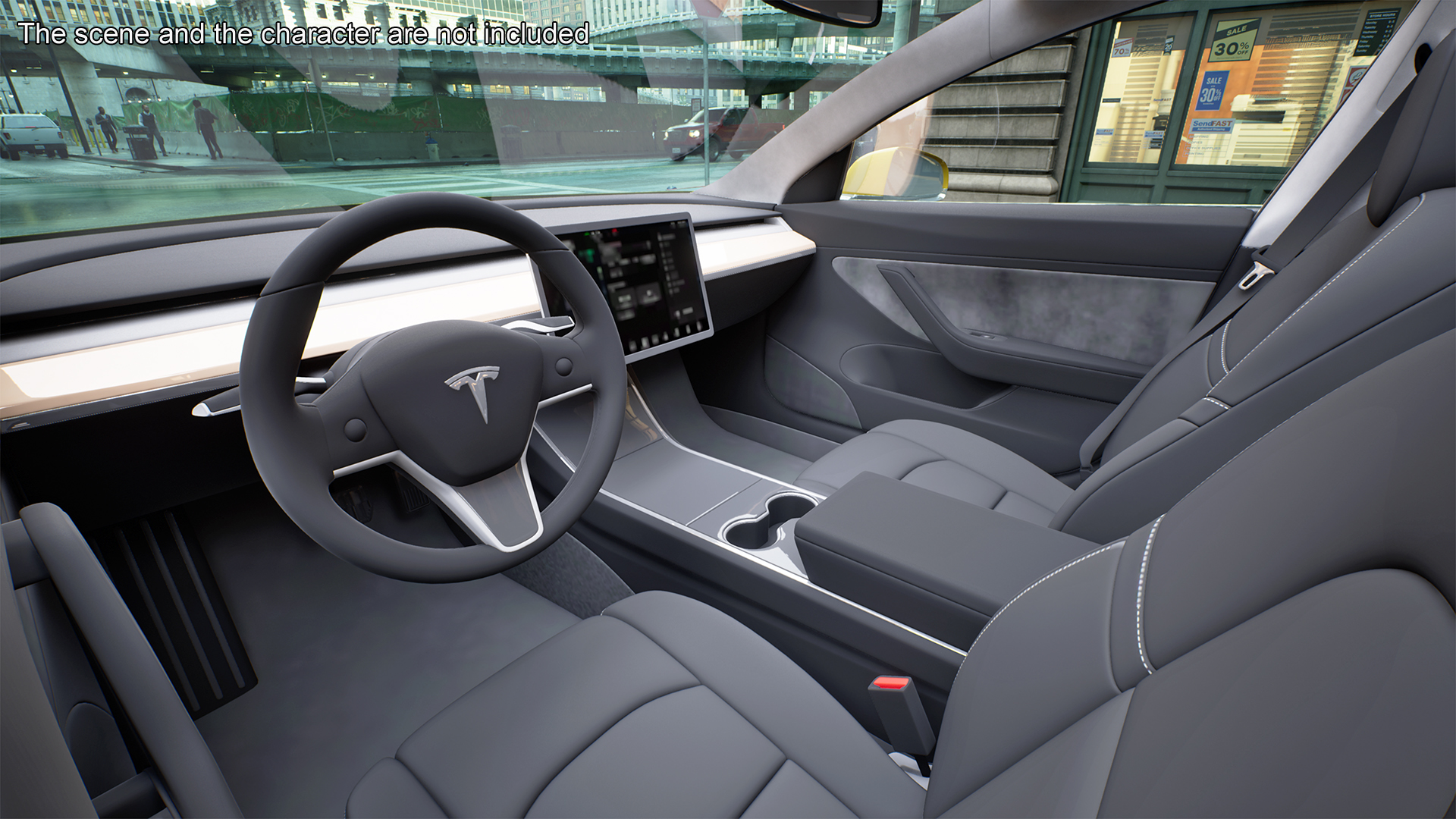 3D Tesla Model 3 Taxi model